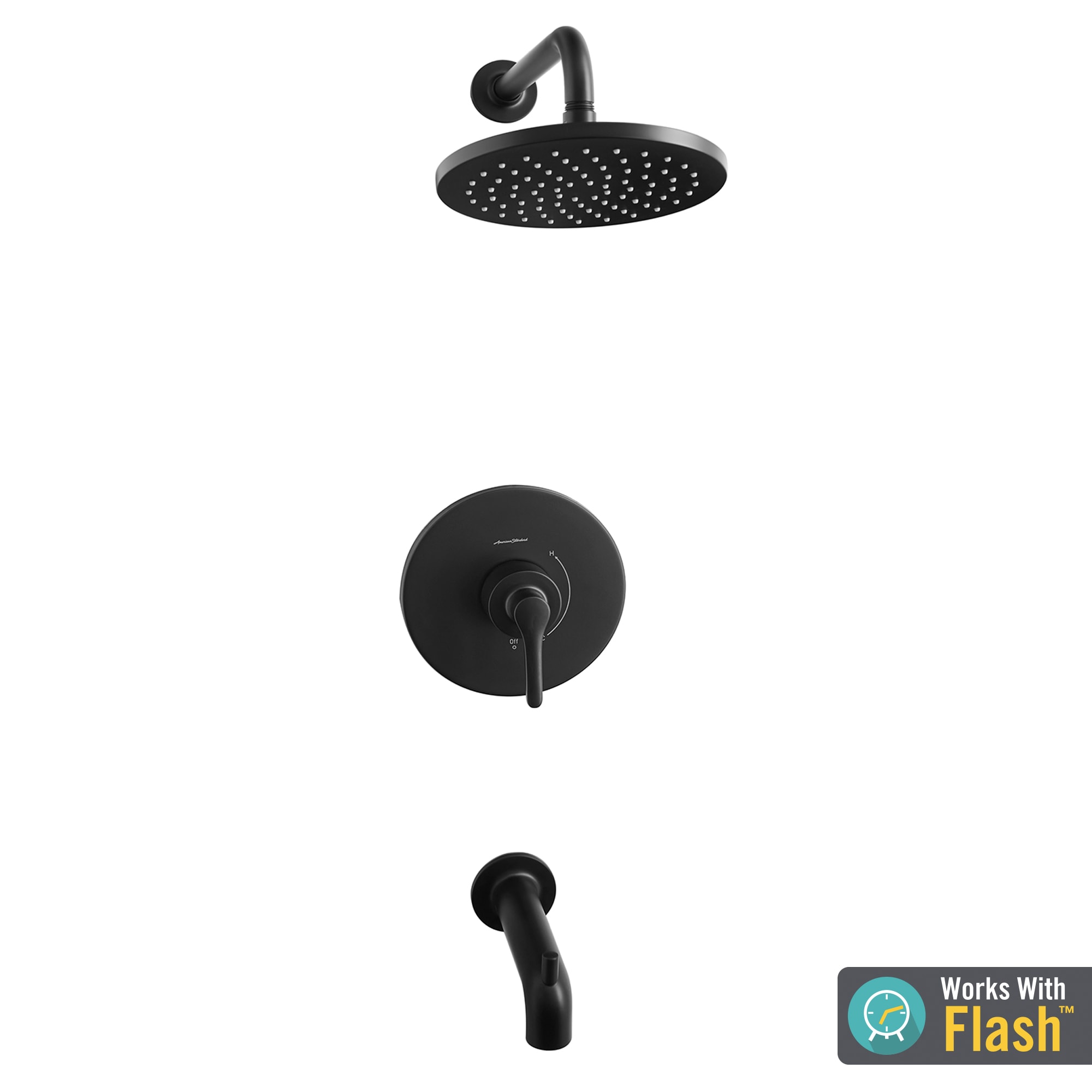 American Standard Tu 243 Matte Black Studio S Tub And Shower Trim Package With 1 75 Gpm Single Function Shower Head Faucet Com