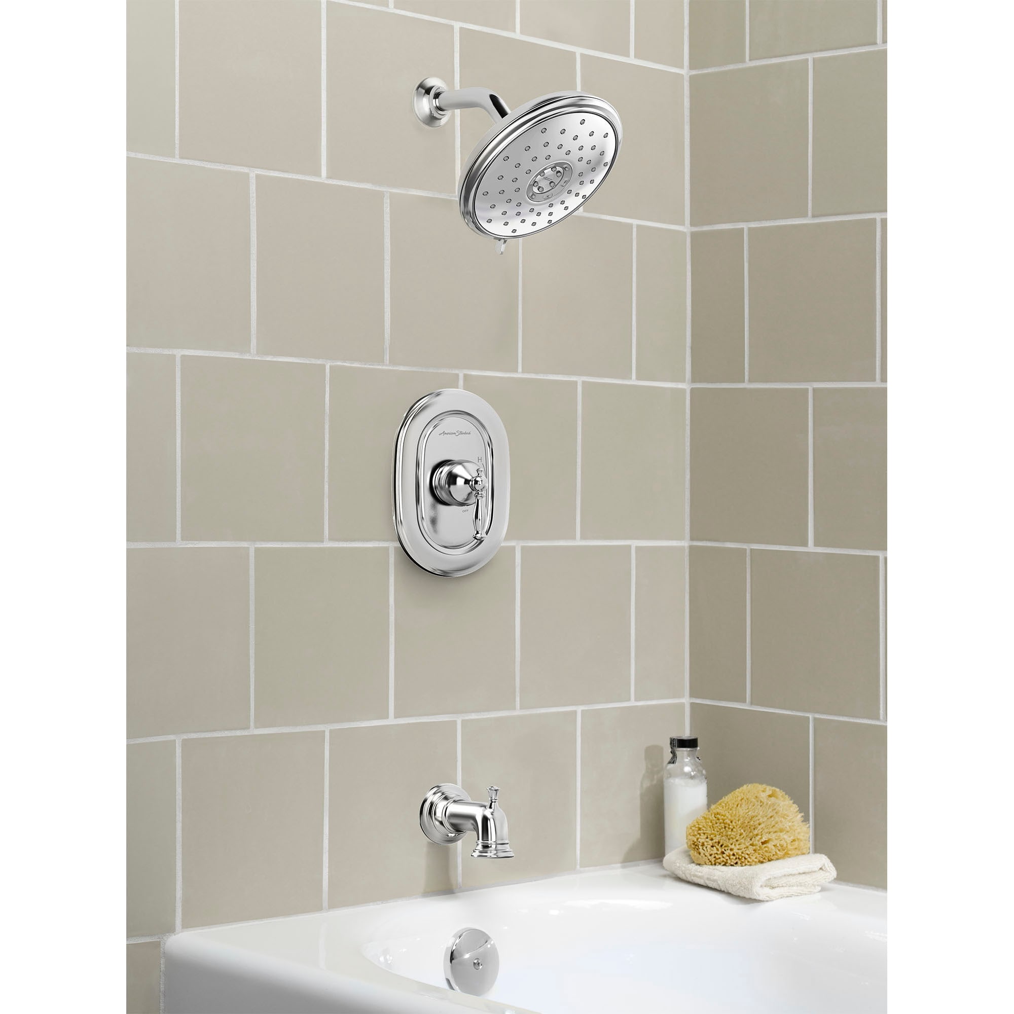 American Standard Tu 295 Brushed Nickel Quentin Tub And Shower Trim Package With 1 8 Gpm Multi Function Shower Head Faucetdirect Com