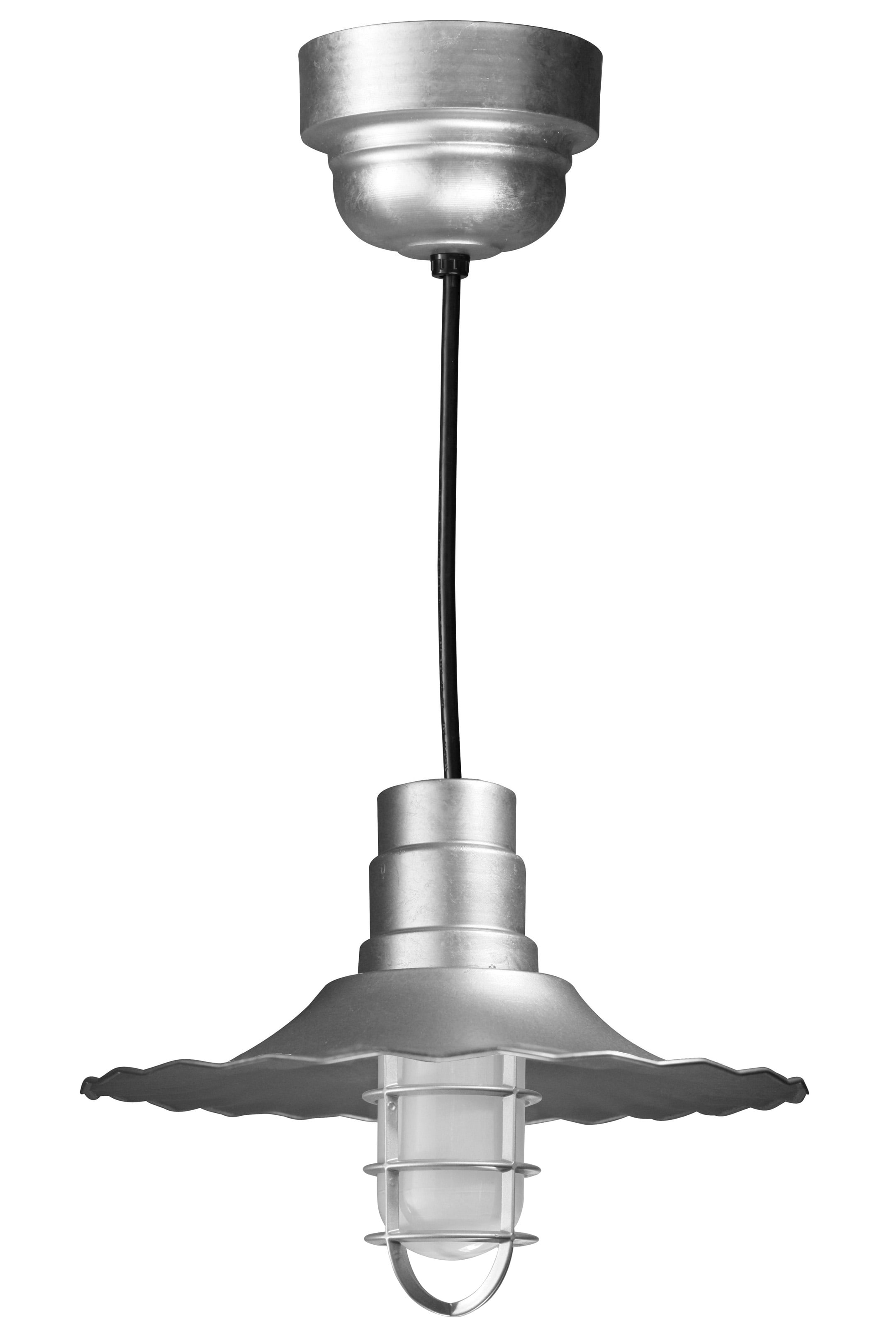 Anp Lighting R916 49 100glfr Gup 49 Rbhc 32wpl 49 Galvanized Rlm Spun Aluminum Scalloped Edged Cord Hung Outdoor Pendant Faucetdirect Com