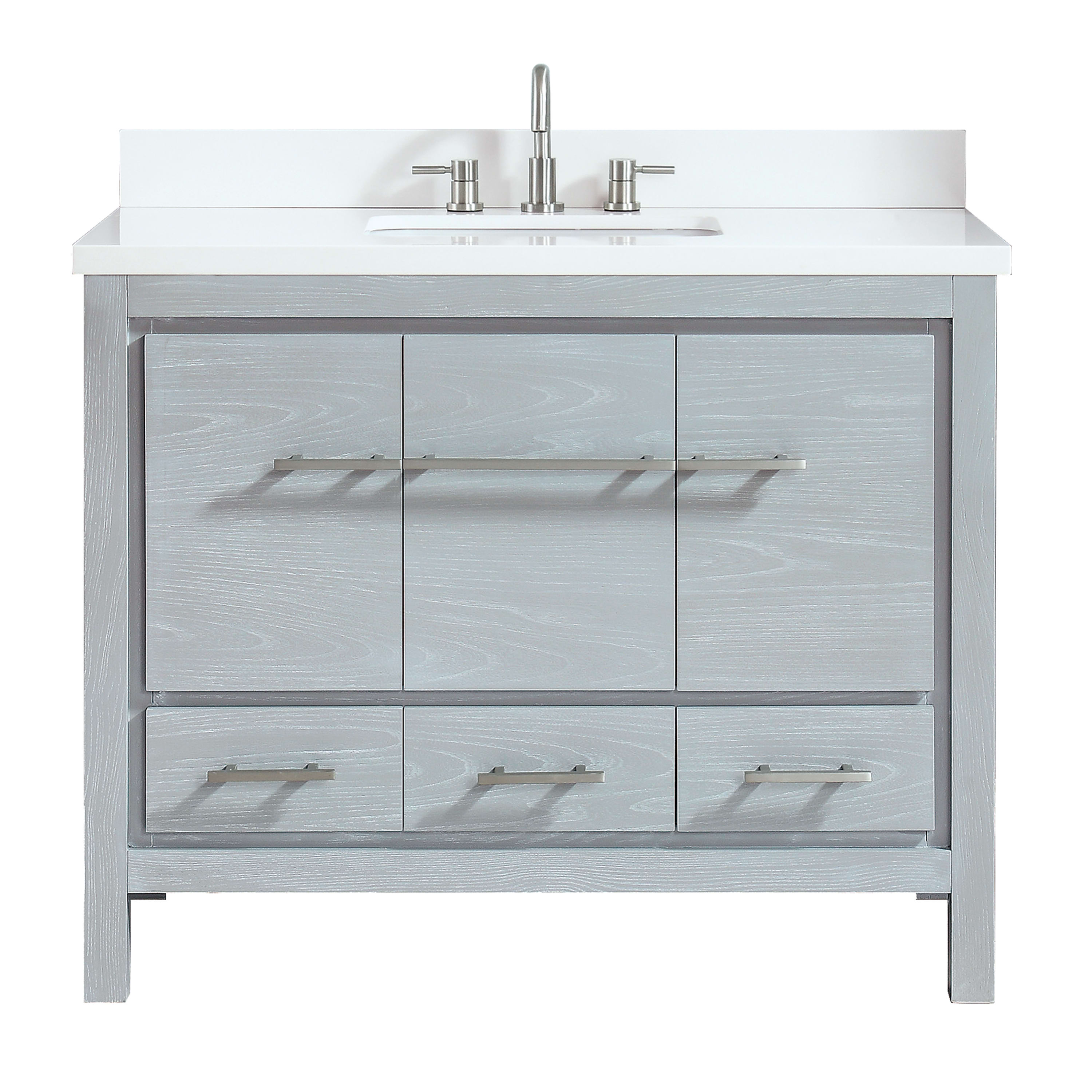 Azzuri Riley Vs43 Ssg Sea Salt Gray Riley 43 Single Vanity Set With Wood Cabinet Quartz Vanity Top And Vitreous China Sink Faucetdirect Com