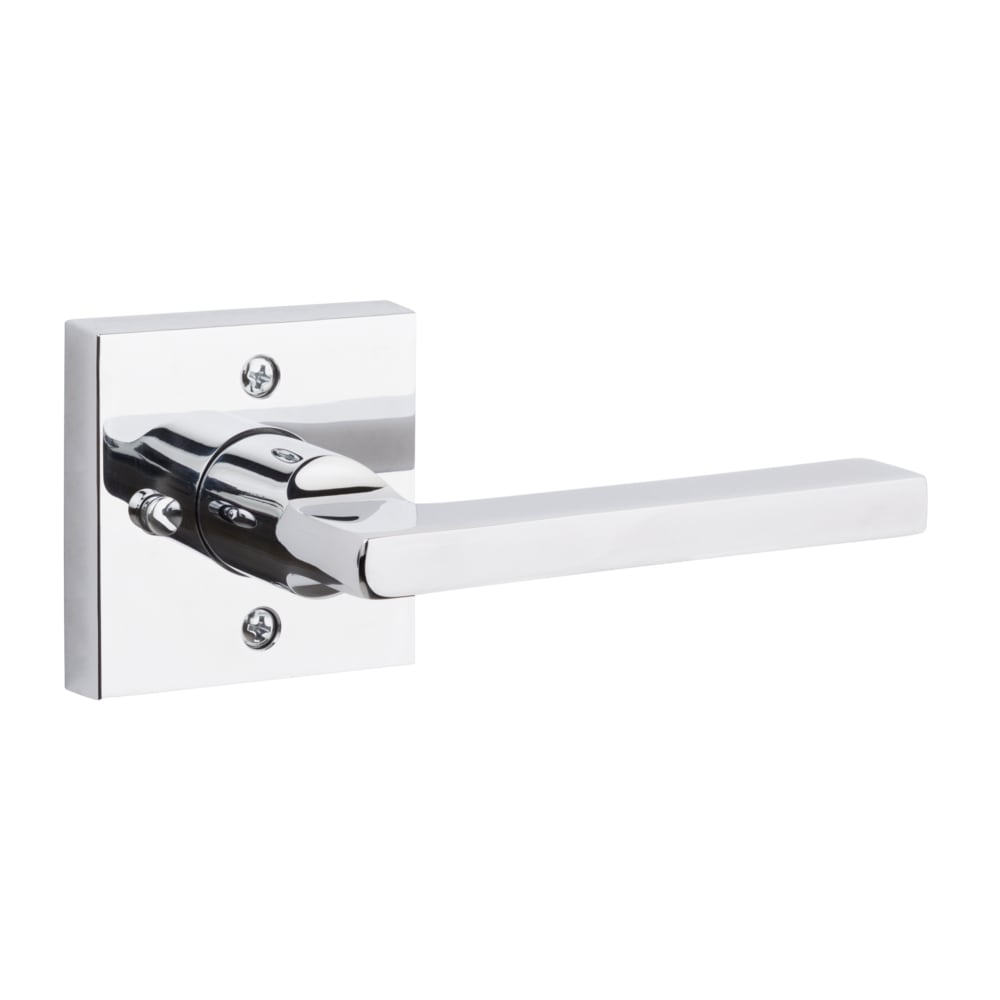 Baldwin PVSQUCSR150 Satin Nickel Square Privacy Lever Set with Contemporary  Square Rose