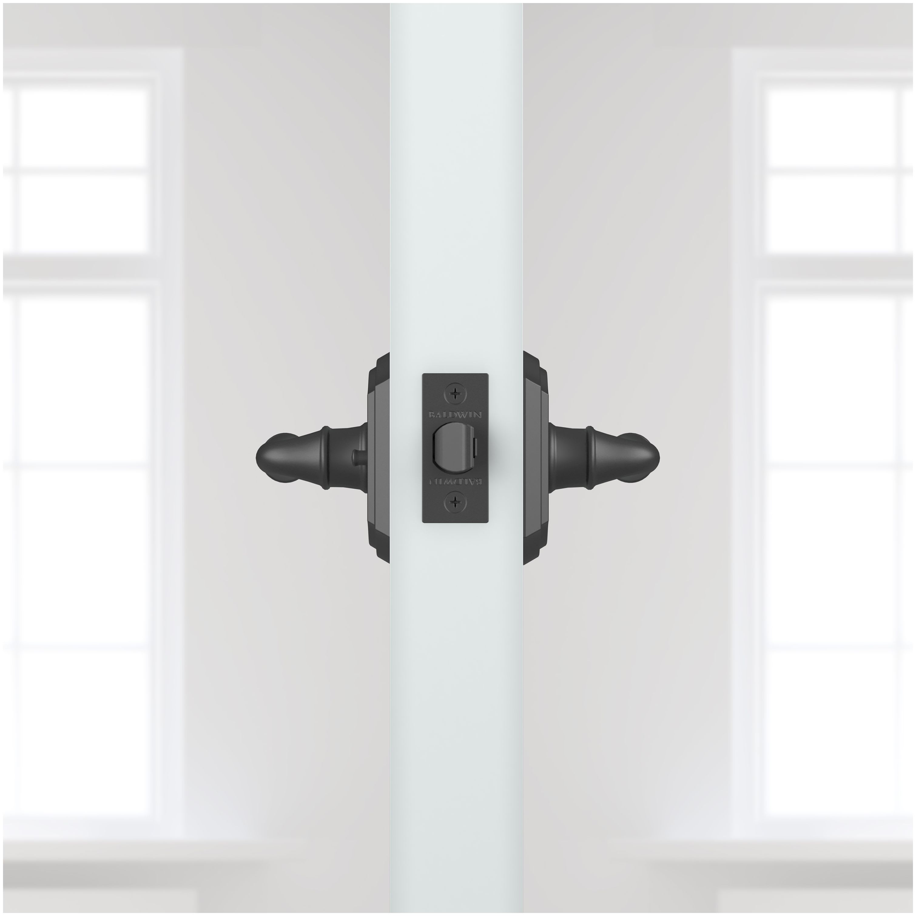 Baldwin PVFEDTAR049 Reserve Privacy Federal with Traditional Arch Rose Matte Brass /& Black Finish