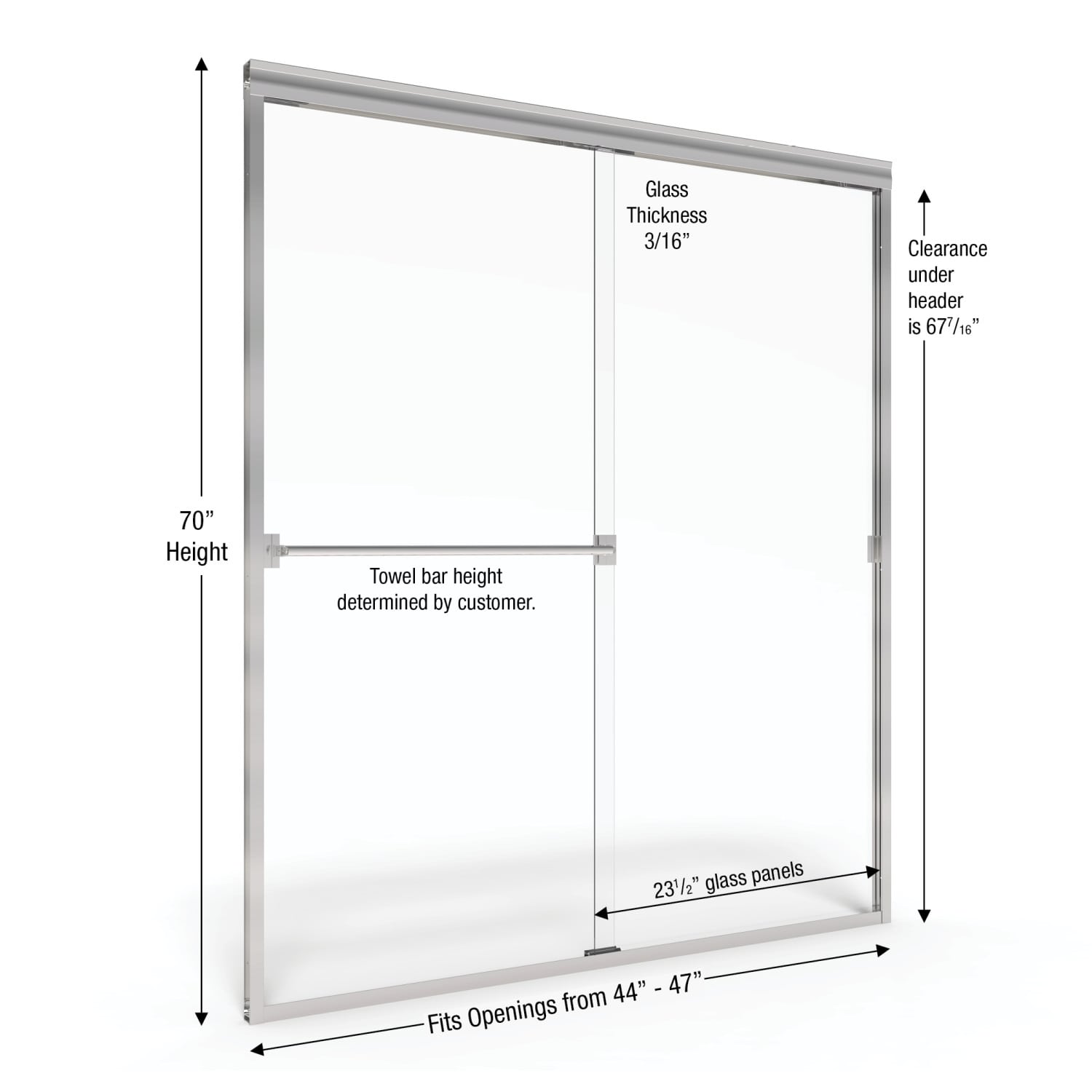 Basco A0053 48clsv Silver Classic 70 High X 47 Wide Bypass Framed Basco A0053 48clsv Silver Classic 70 High X 47 Wide Bypass Framed Shower Door With Clear Glass Faucet Com