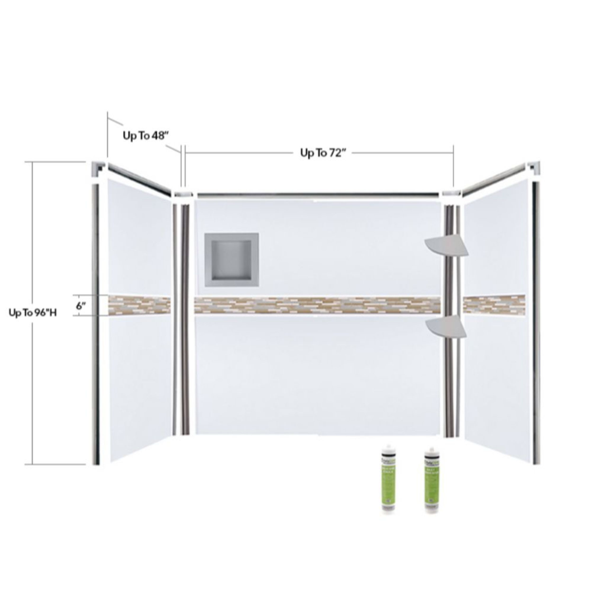 White Poly Tub and Shower Surround — Bella CORE