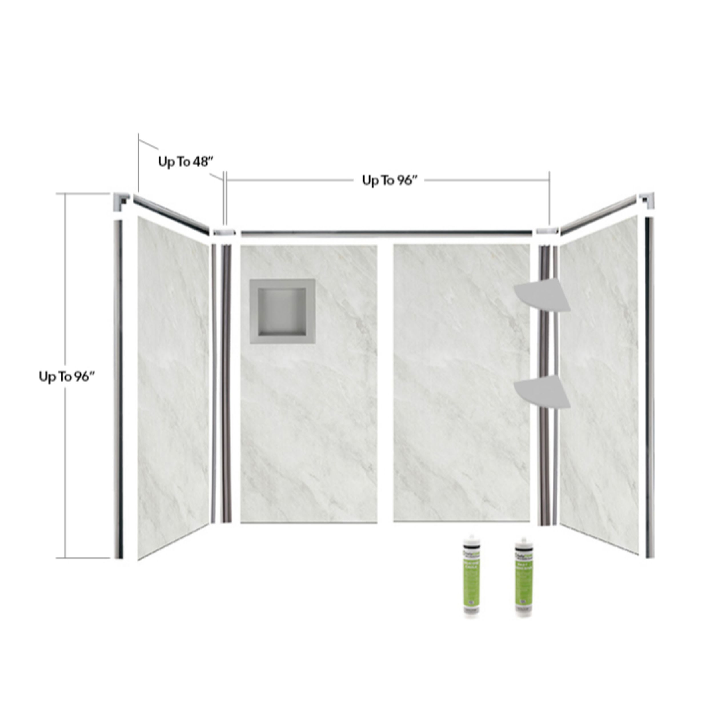 White Poly Tub and Shower Surround — Bella CORE