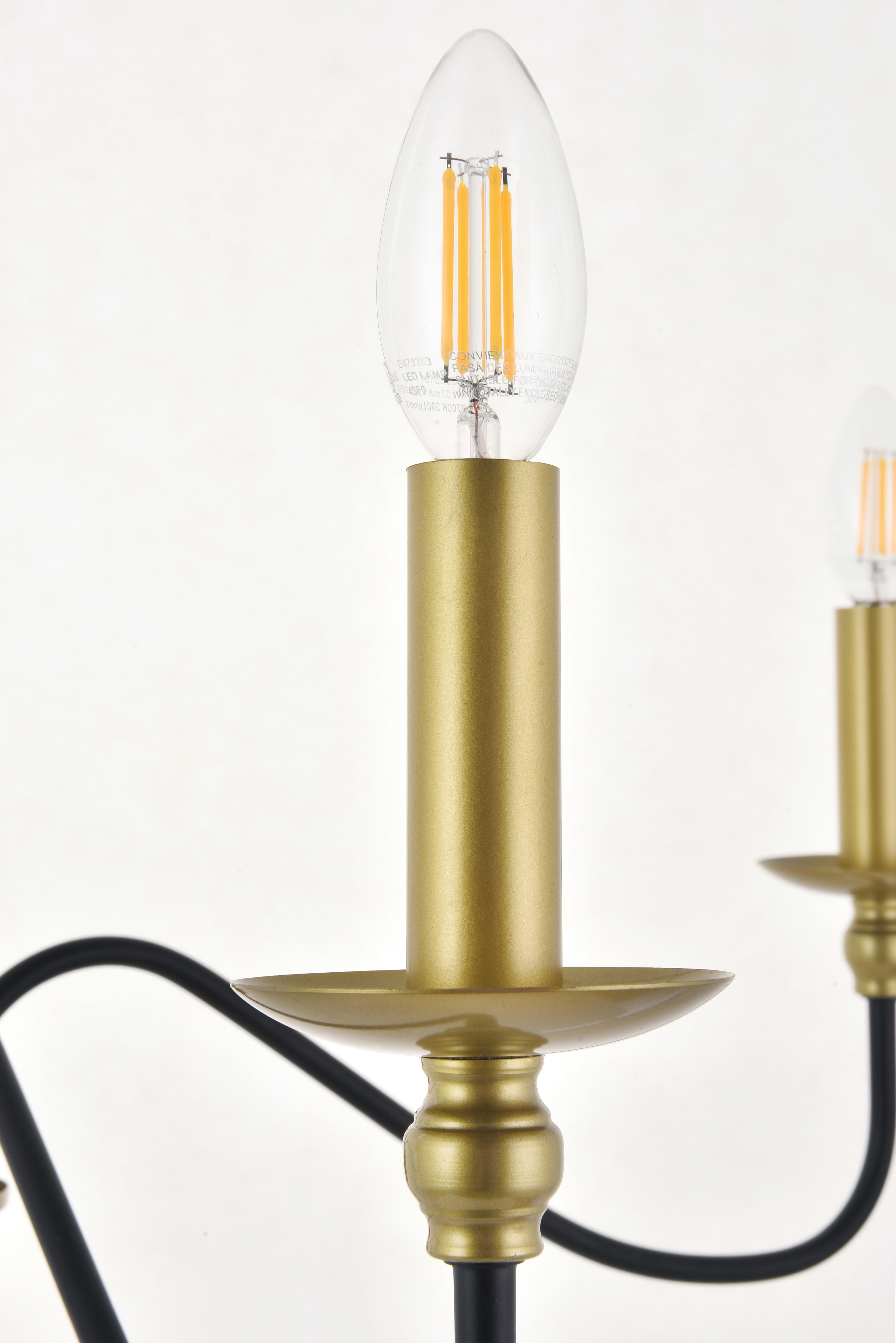 Bellevue EGCH36355BR Brass Nerita 6 Light 36