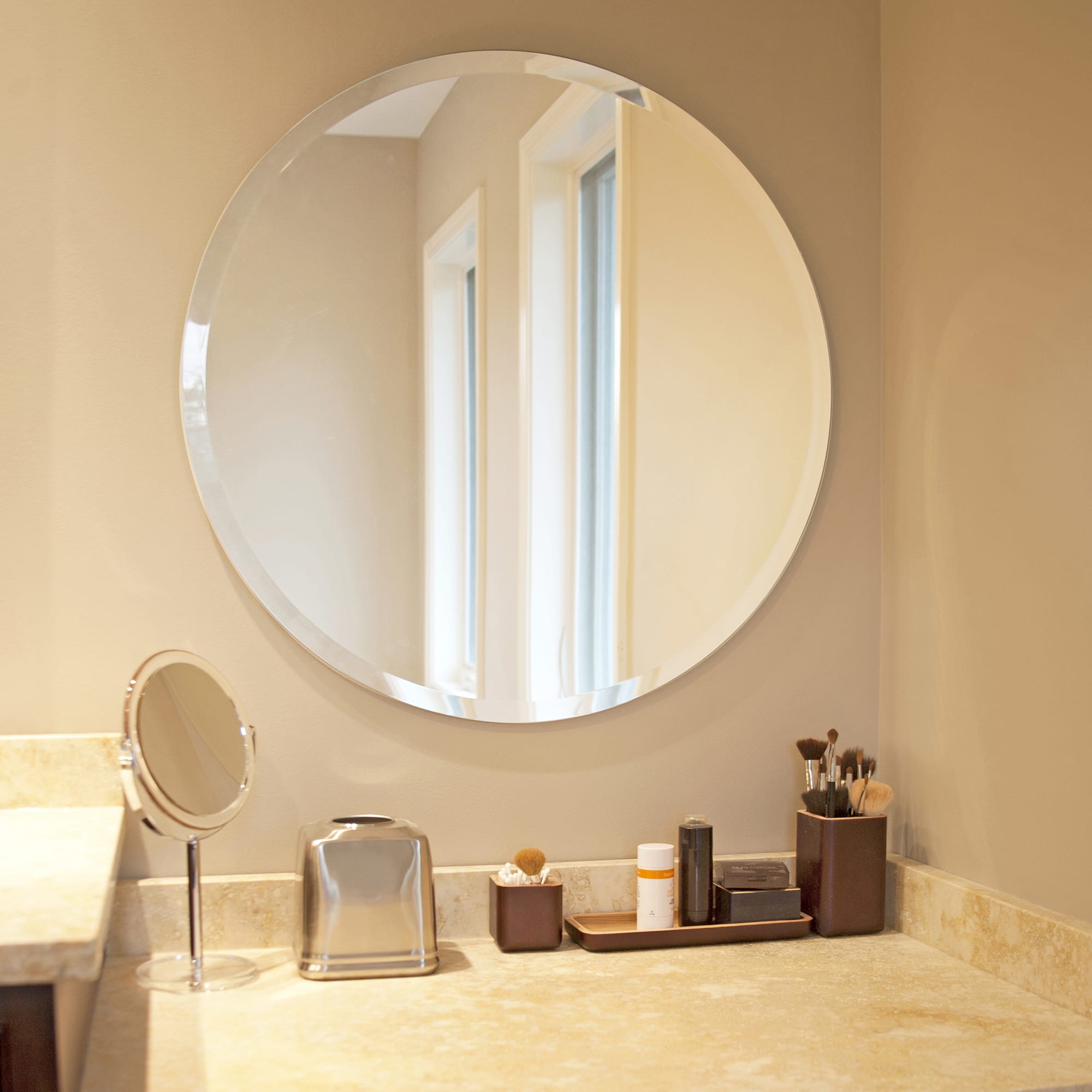 Bellevue HEMIR73732 N/A Frameless 28 Round Vanity Bathroom Wall Mirror 