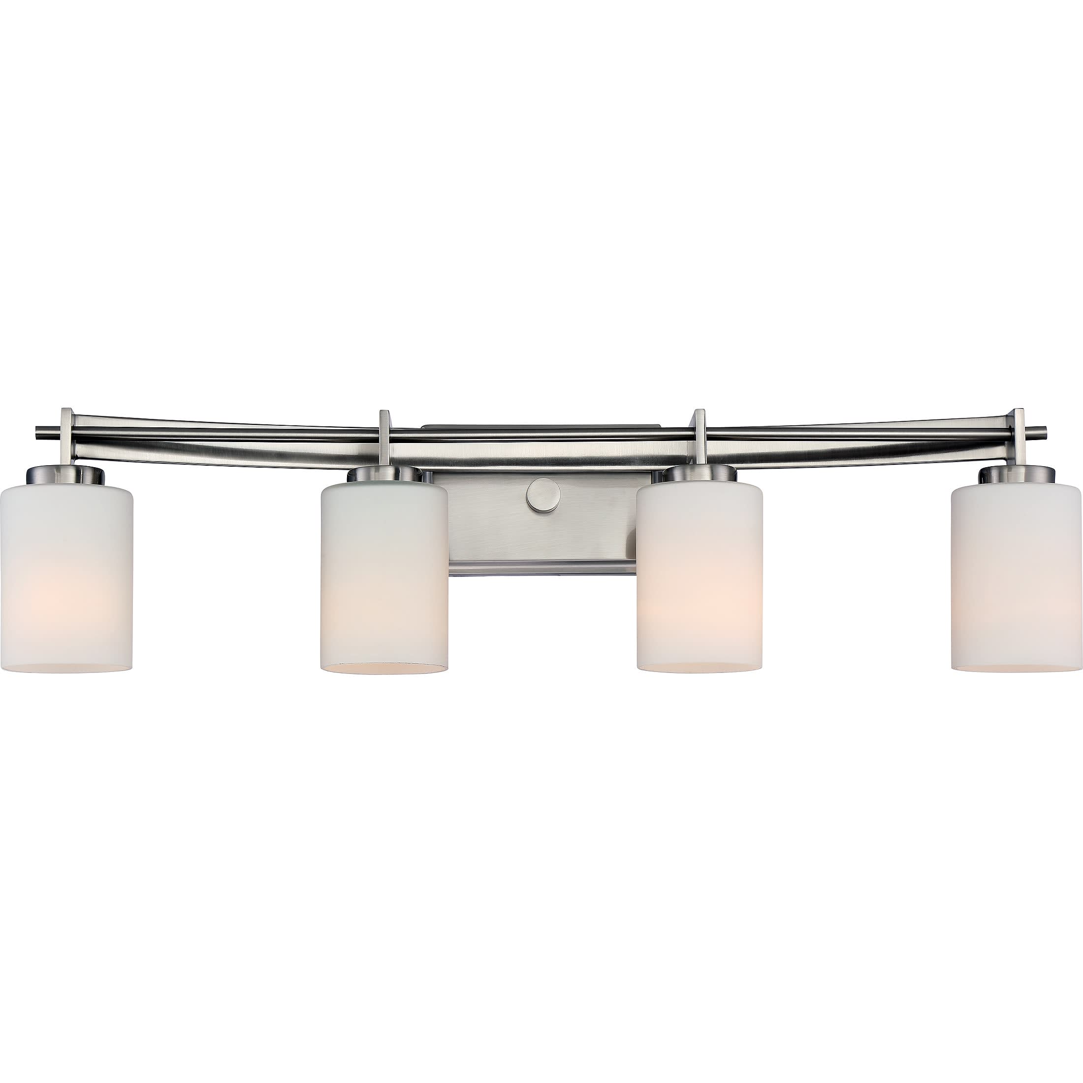 Bellevue Mvbf6616bn Brushed Nickel Preble 4 Light 30 Wide Bathroom Vanity Light With Glass Cylinder Shades Lightingshowplace Com