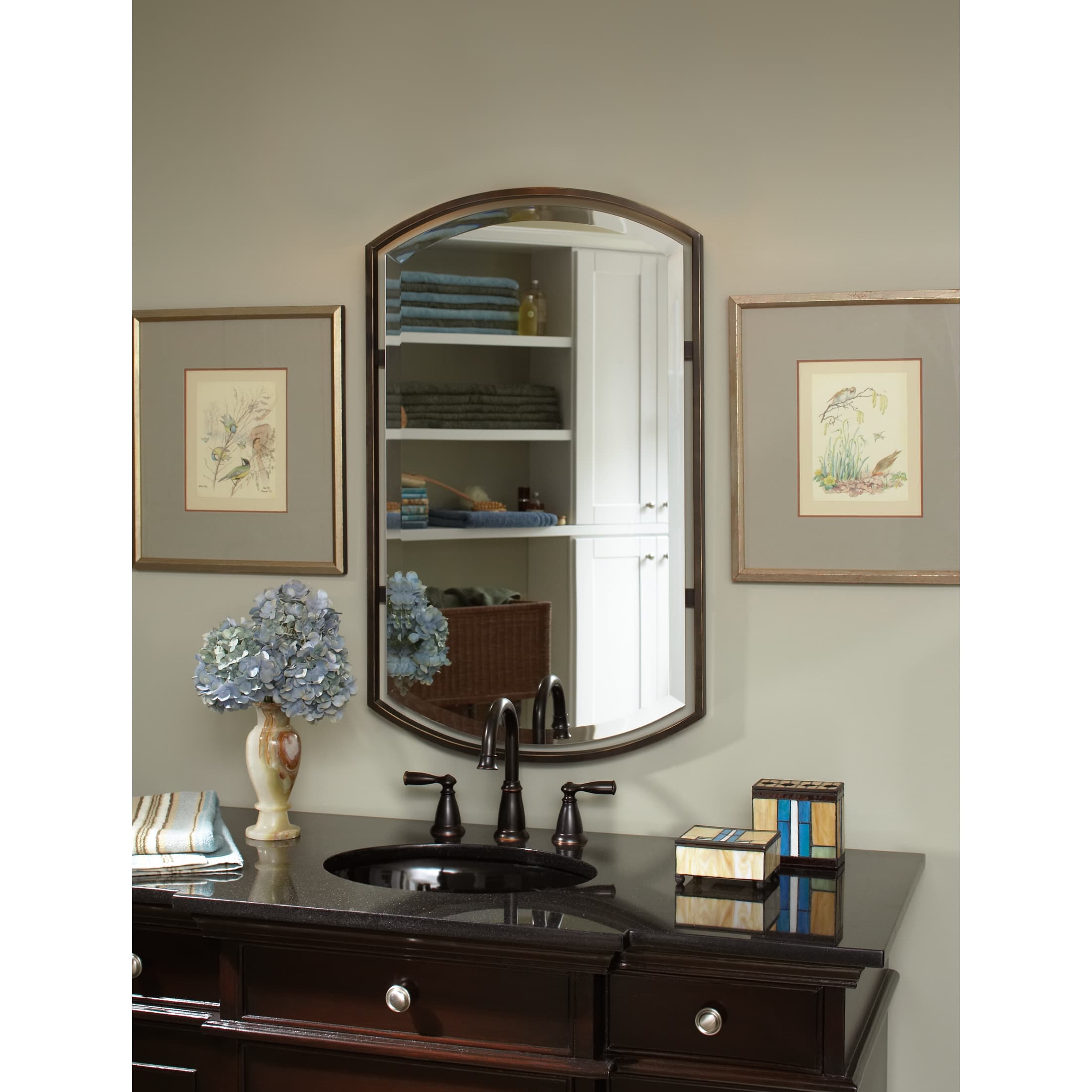 Bellevue Mvmir1291bn Brushed Nickel Deuel 35 X 21 Rectangular Decorative Mirror Lightingdirect Com