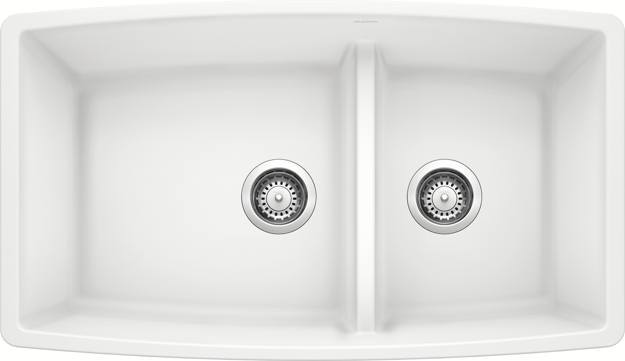 Blanco 441310 White Performa 33 Undermount Double Basin Silgranit Kitchen Sink Faucetdirect Com