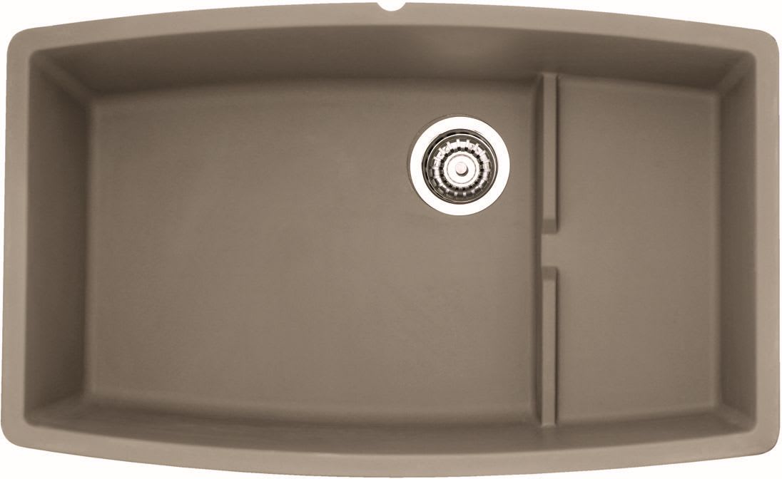 Blanco 441291 Truffle Performa 32 Cascade Silgranit Granite Blanco 441291 Truffle Performa 32 Cascade Silgranit Granite Composite Undermount Super Single Bowl Kitchen Sink With Raised Ledge Faucet