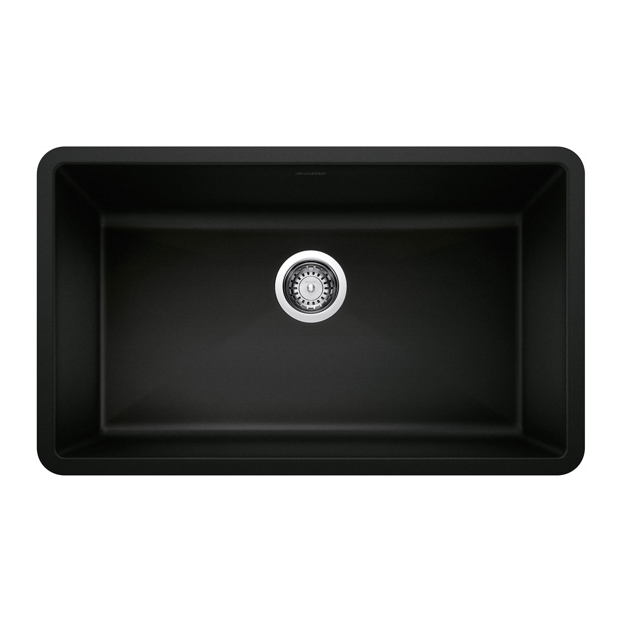 Blanco 442935 Coal Black Precis 32 Undermount Single Basin Silgranit Kitchen Sink Faucet Com