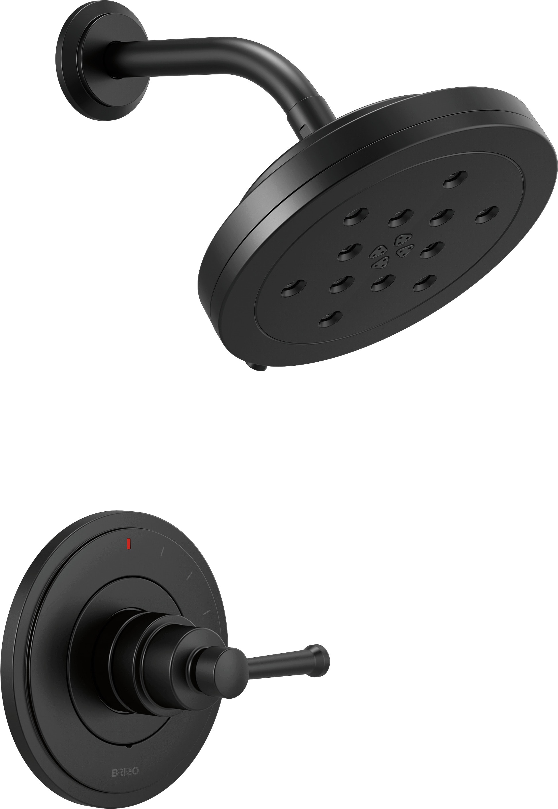 Brizo T60p242 Bllhp Matte Black Atavis Pressure Balanced Shower Only Trim Package With 1 75 Gpm Multi Function Shower Head Less Handle And Rough In Faucet Com