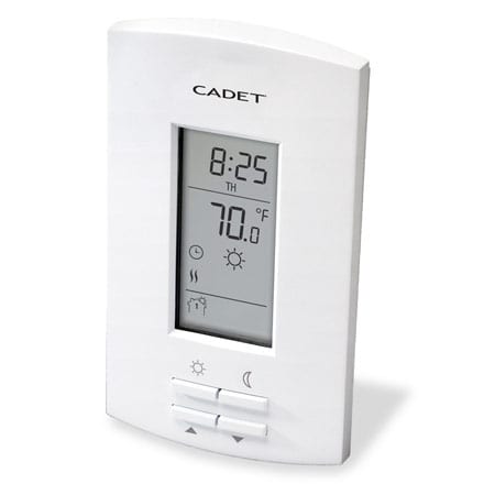 Cadet 08161 White Energy Star LCD Electric Programmable Thermostat with  Heating Power Indicator - VentingDirect.com