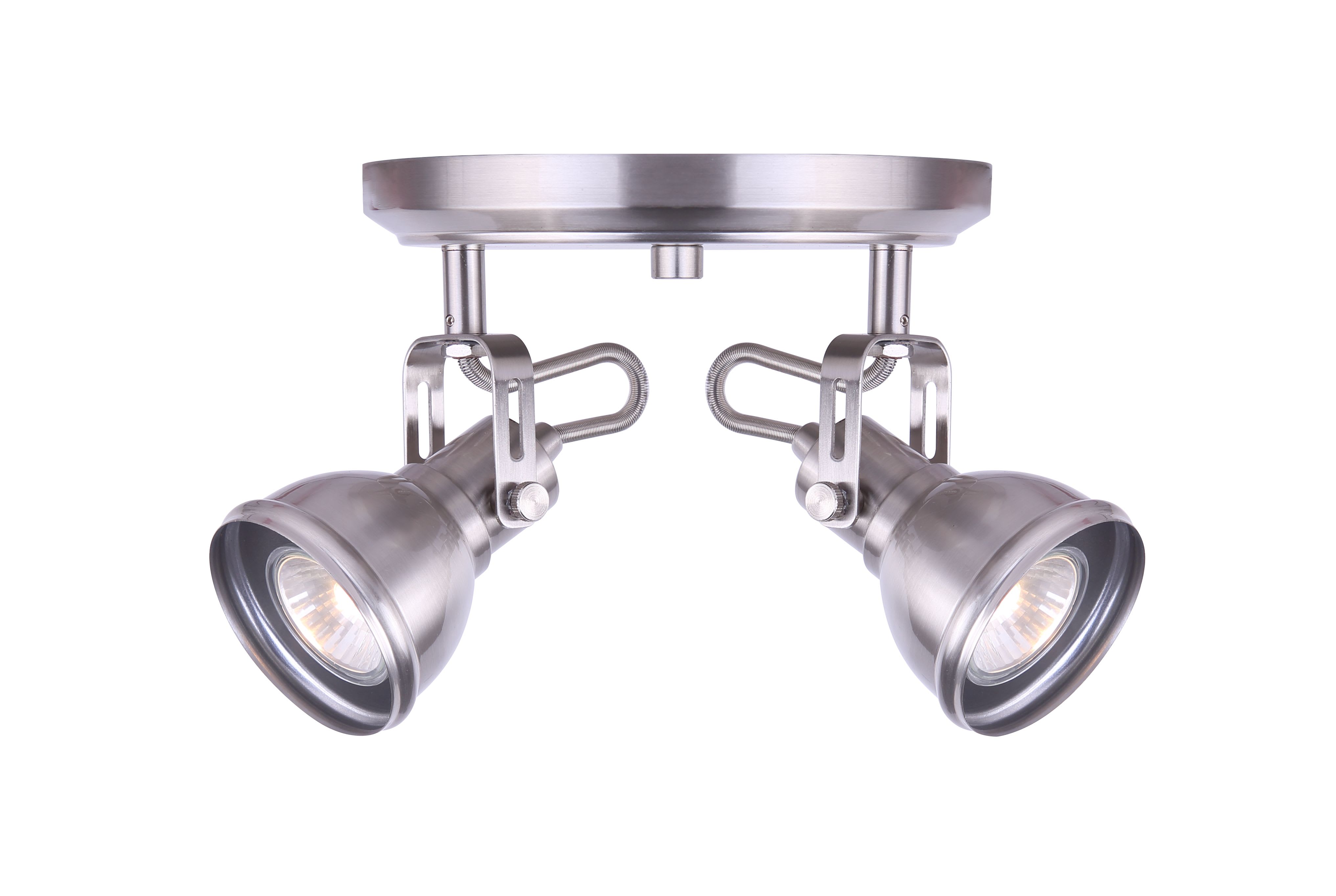 Brushed Nickel CANARM ICW622A02BN10 Ltd Polo 2 Light Ceiling//Wall Adjustable Heads