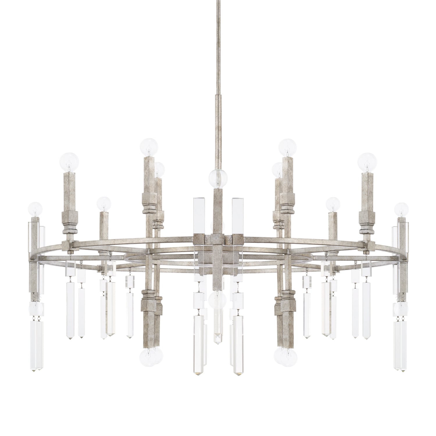 Capital Lighting 425302AS Antique Silver Drake 20 Light 42" Wide Chandelier K9 Accents -