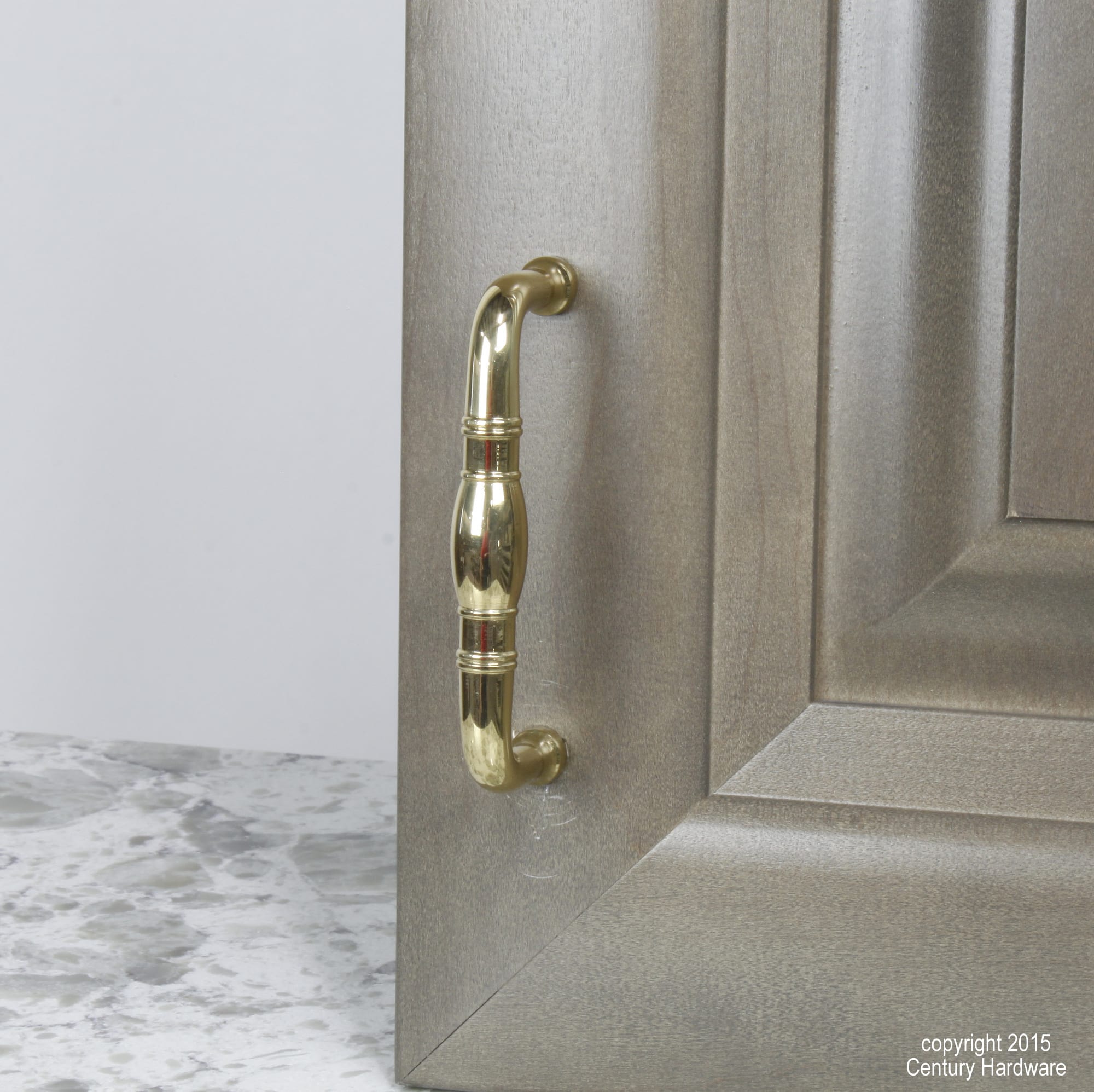 Century 13843 Polished Brass 3" Solid Brass Handle Pull from the Hartford