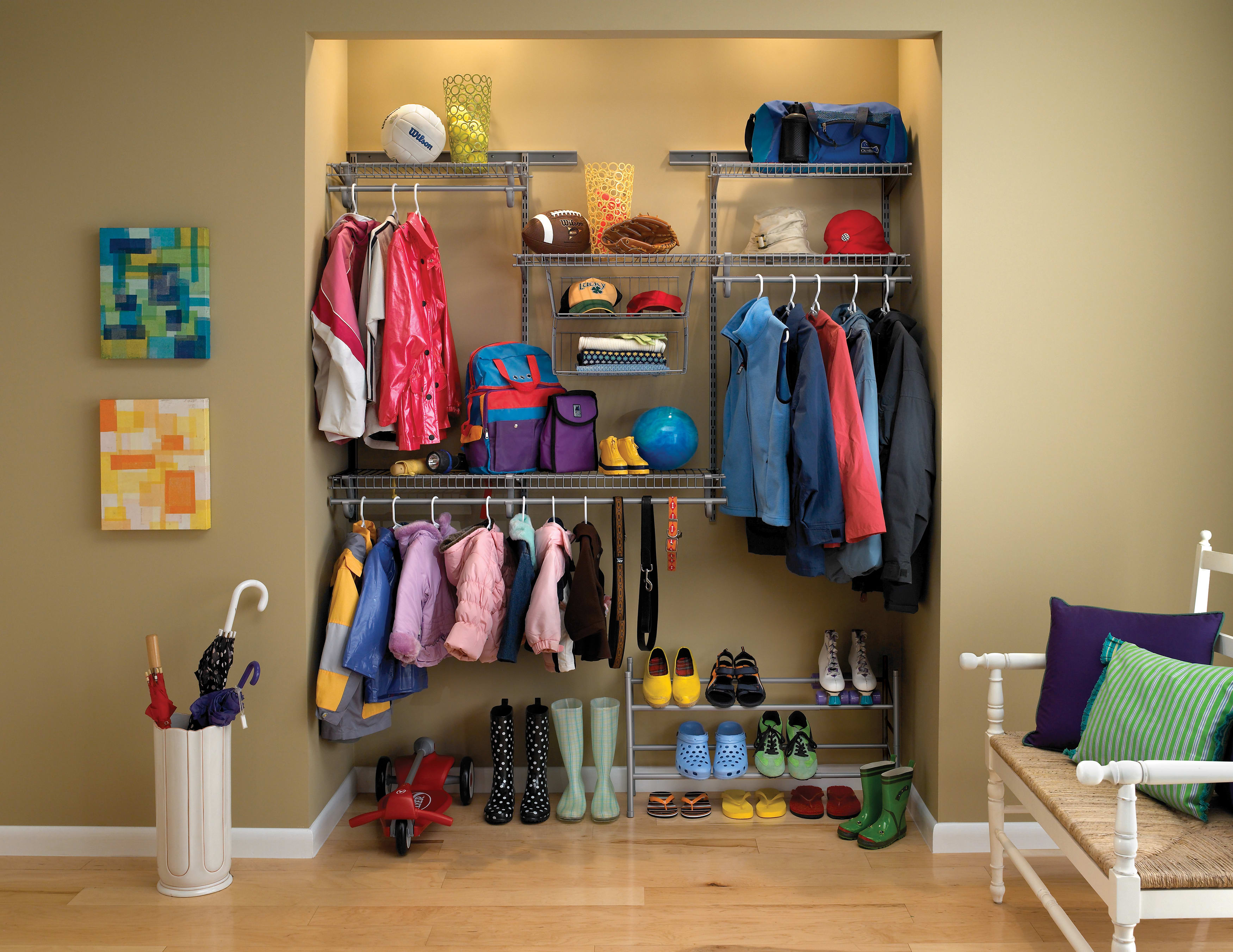 ClosetMaid - ShelfTrack Adjustable 4-Shelf Closet Organizer 5' - 8