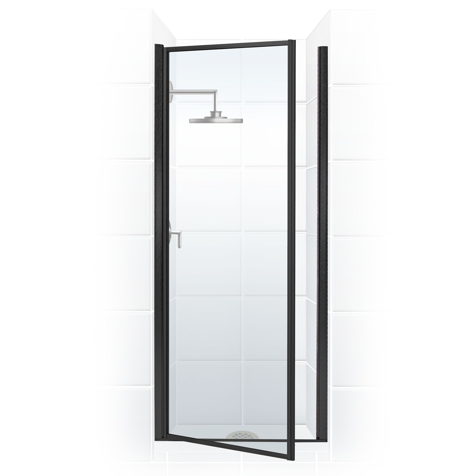 Coastal Shower Doors L35 66o C Black Bronze Legend Series 35 X 64 Framed Hinge Shower Door With Clear Glass Faucet Com
