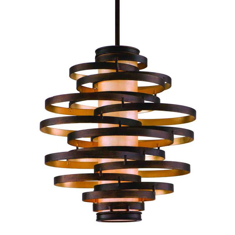 Corbett Lighting 113 43 Bronze With Gold Leaf Vertigo 3 Light 23 Corbett Lighting 113 43 Bronze With Gold Leaf Vertigo 3 Light 23 Wide Chandelier Fabric Shade Lightingdirect Com