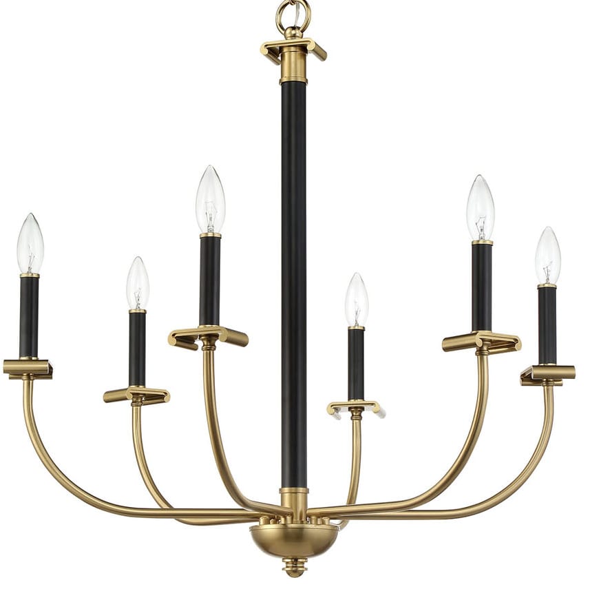 Craftmade 54826-FBSB Flat Black / Satin Brass Stanza 6 Light 26