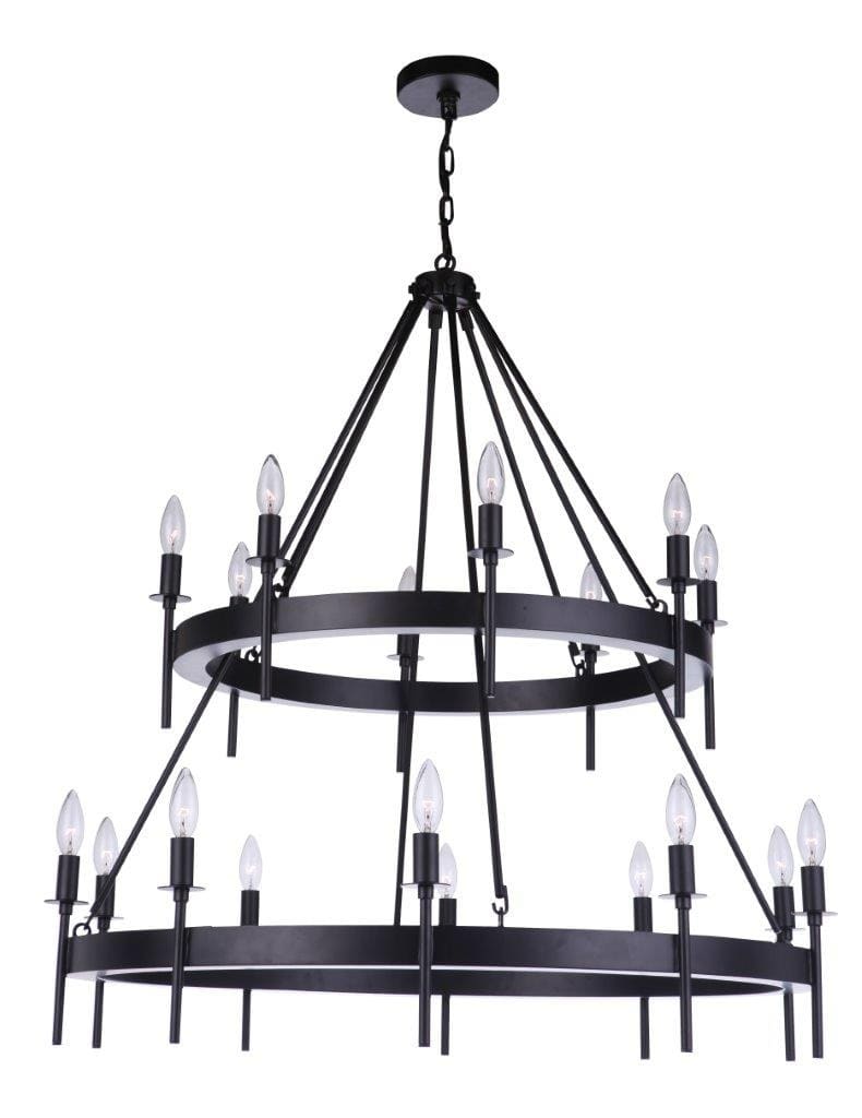 Craftmade 54318-FB Flat Black Larrson 18 Light 36