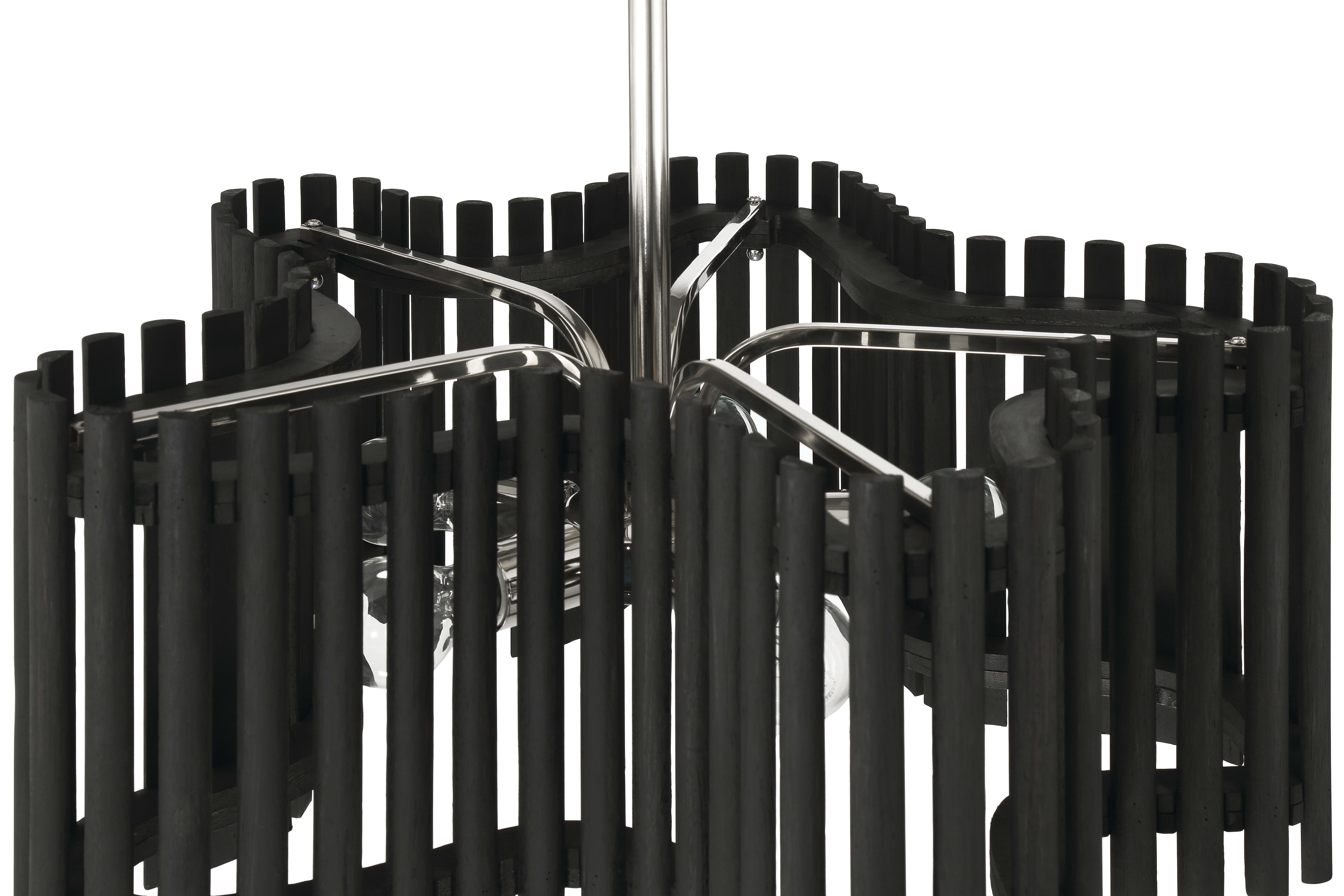 Craftmade 58425-PLNBWN Polished Nickel / Black Freeform 5