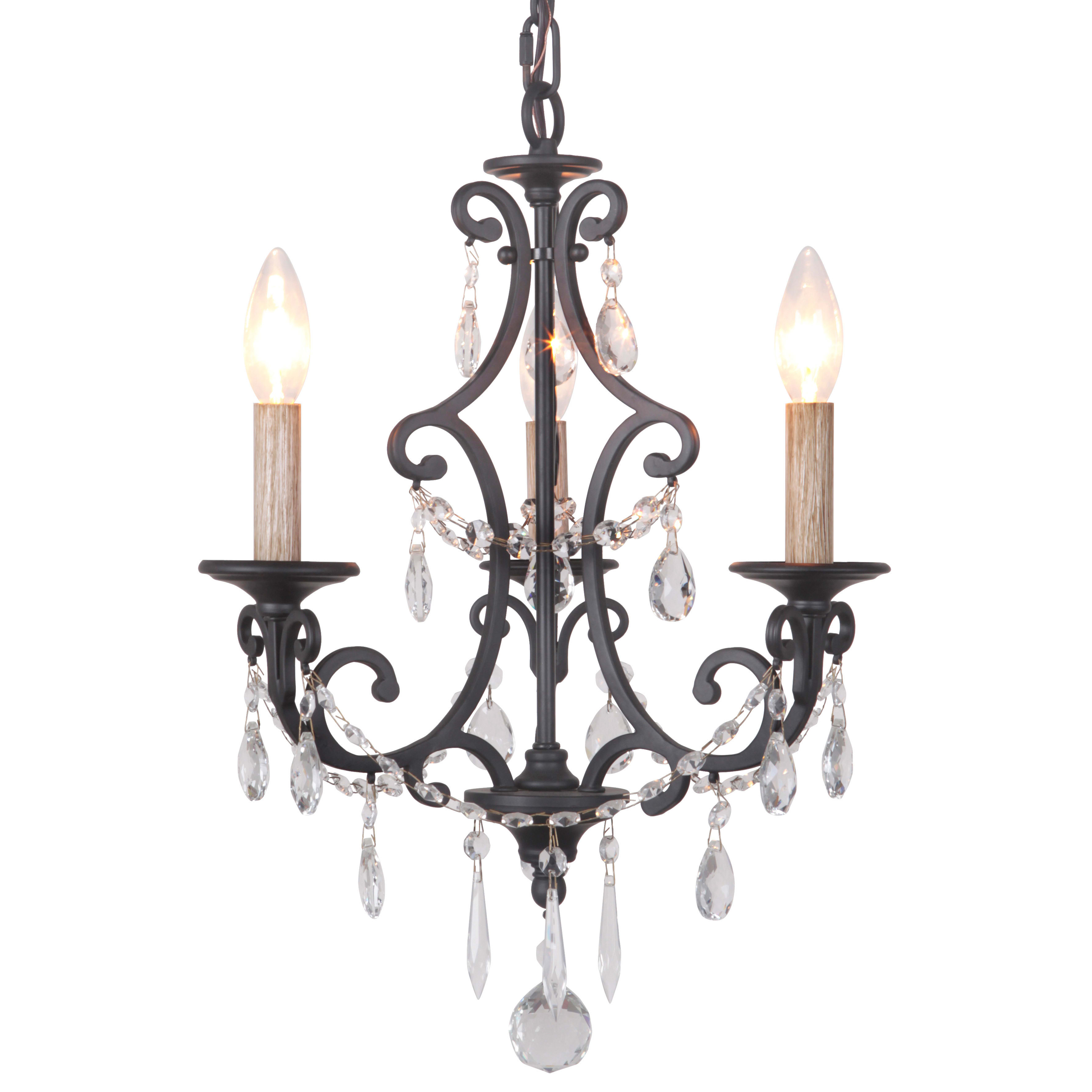 Craftmade 38923-MBK Matte Black Bentley Light Candle Style Chandelier  14 Inches Wide