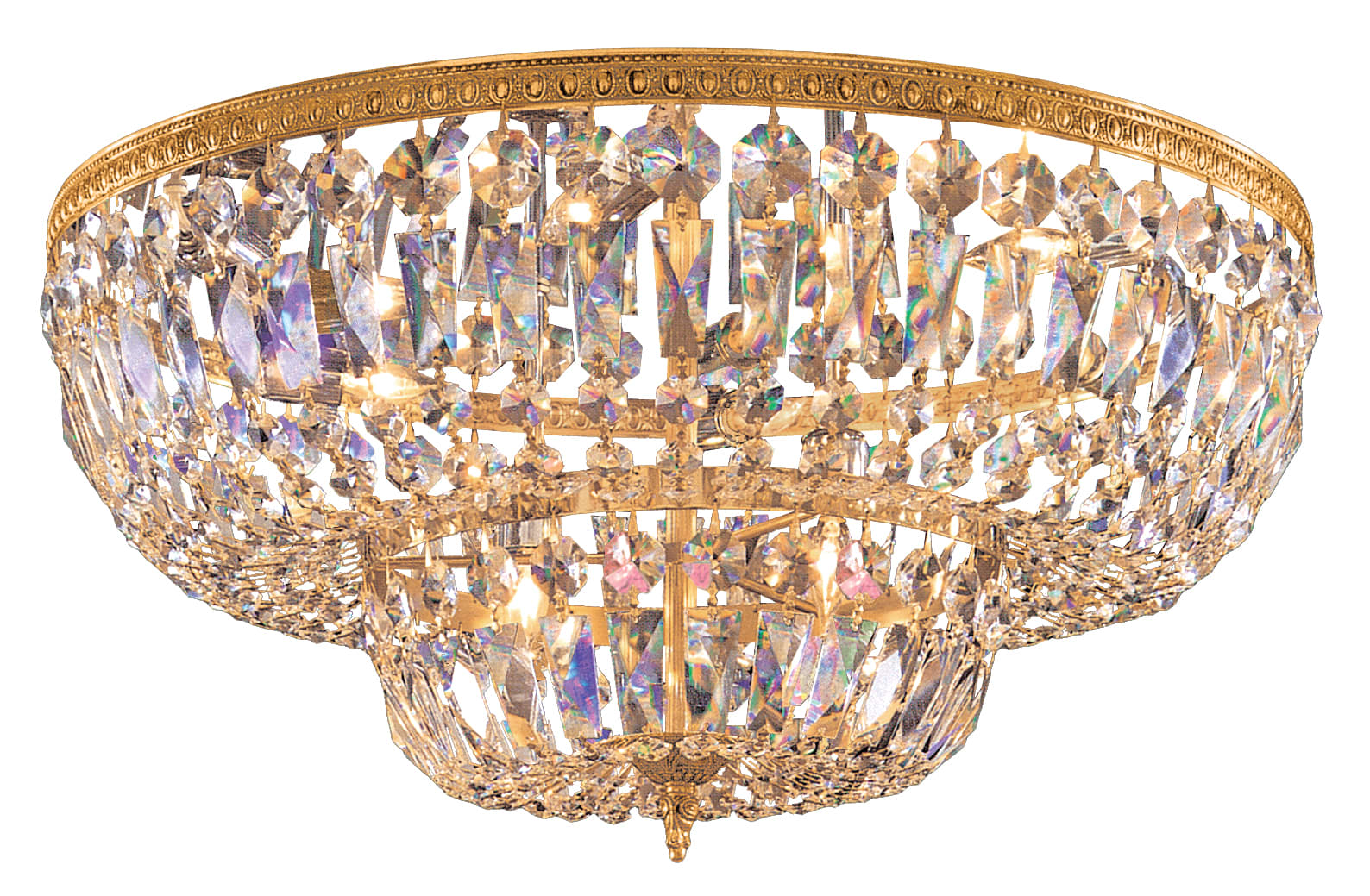 Crystorama 2 Light Brass Crystal Ceiling Mount 117-8-OB