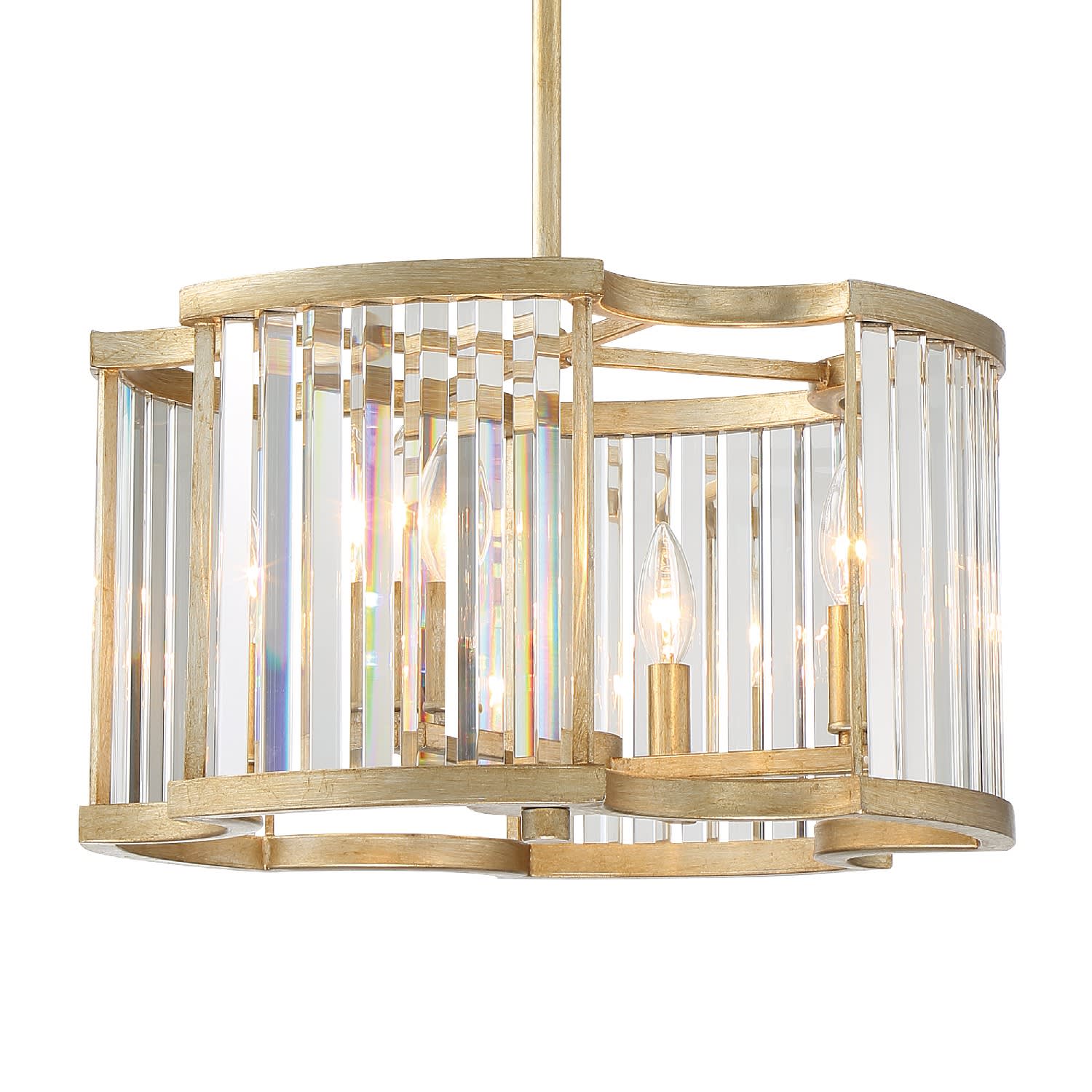 Crystorama Lighting Group DAR 1010 DT Distressed Twilight Darcy 4 Light 18 Wide Pendant with Clear Glass Shade LightingDirect