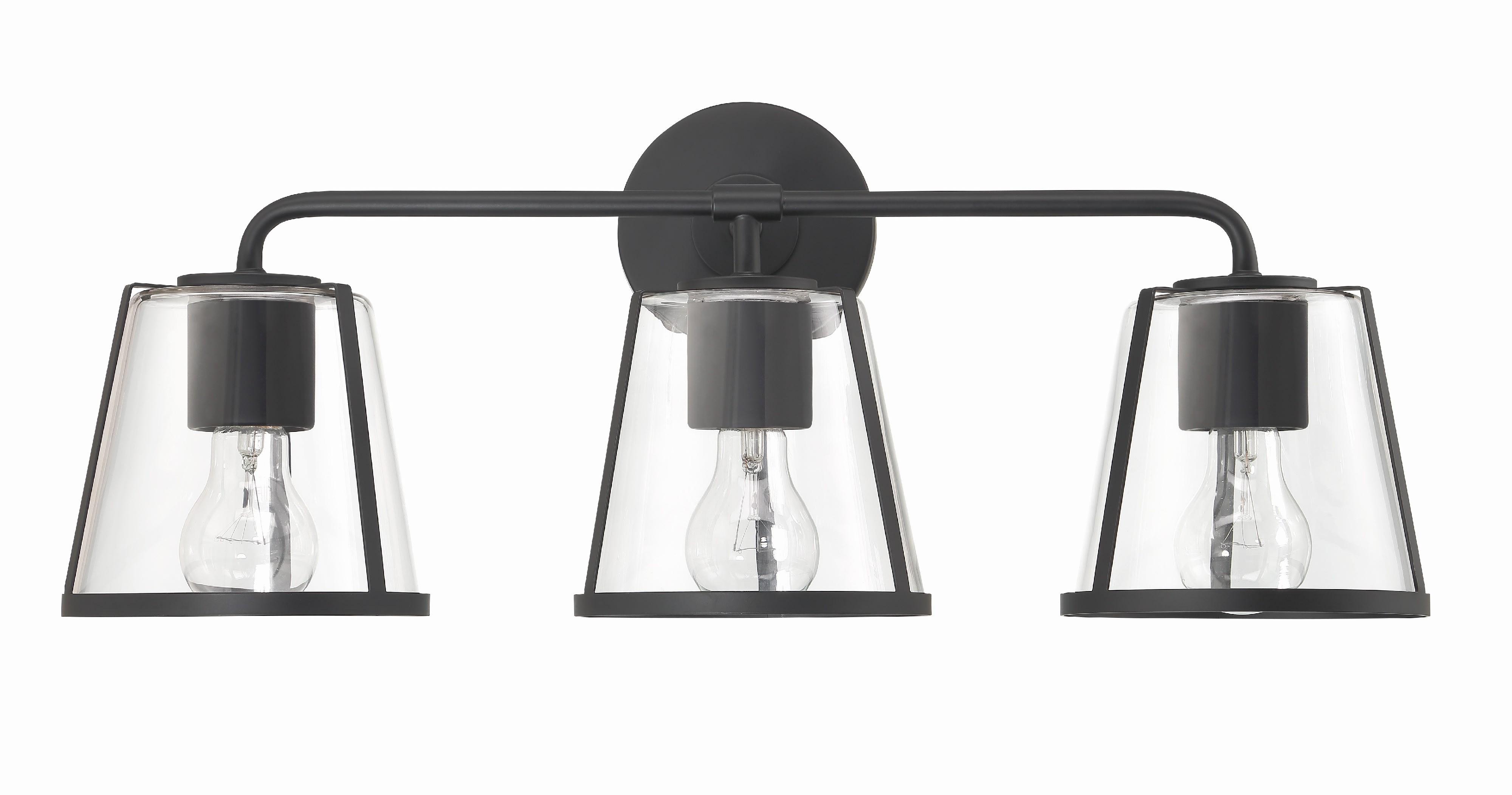 Crystorama Lighting Group FUL 913 BK CL Black Fulton 3 Light 23 Wide Vanity Light LightingDirect
