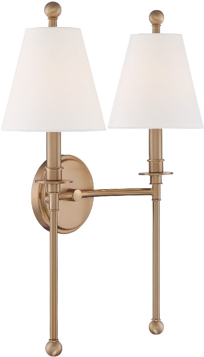 Crystorama Lighting Group Riv 383 Pn Polished Nickel Riverdale 2 Light 15 Tall Wall Sconce Lightingdirect Com