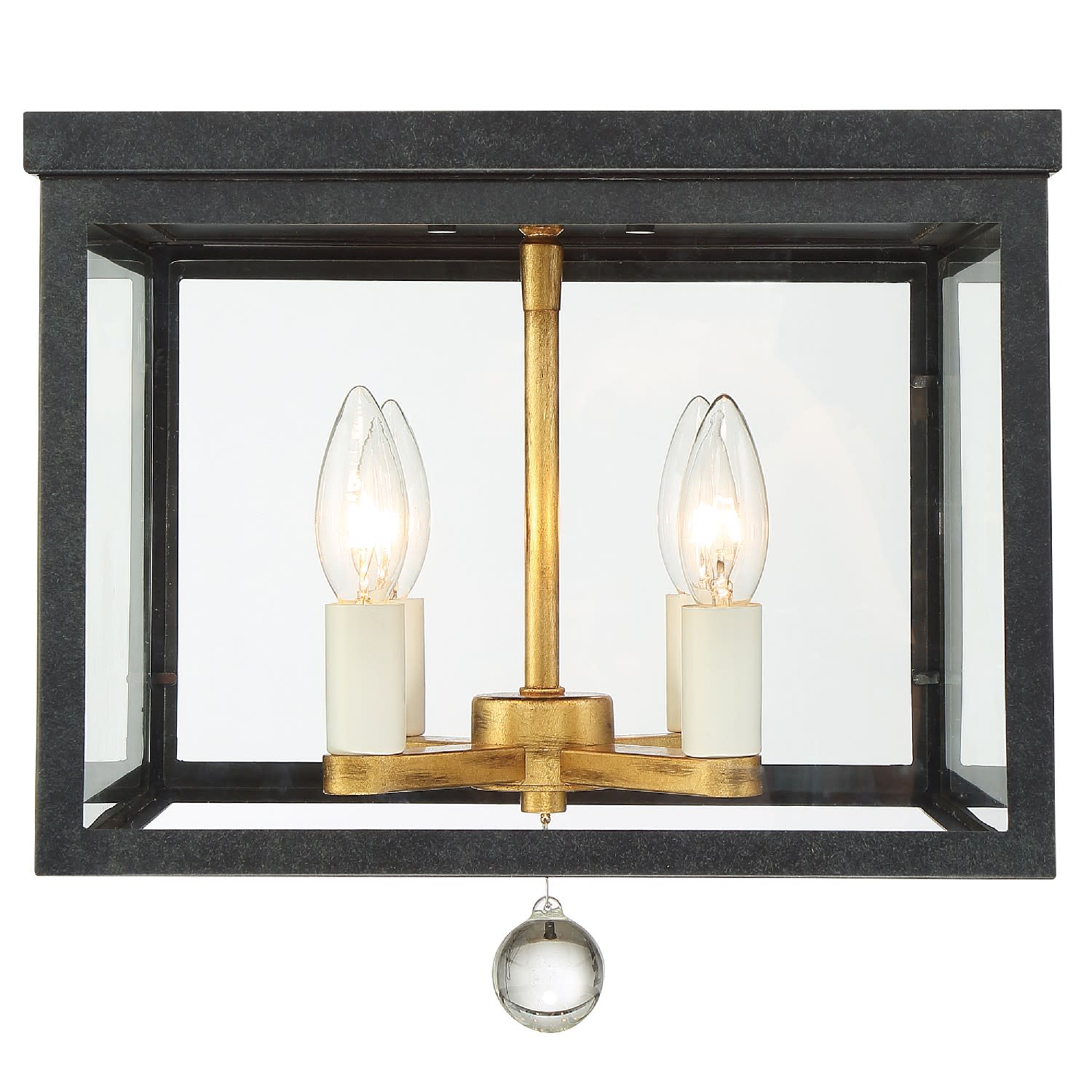 Crystorama Lighting Group WES 9900 PN Polished Nickel Weston 4 Light 13 Wide Flush Mount Ceiling Fixture with Clear Glass Shade LightingDirect