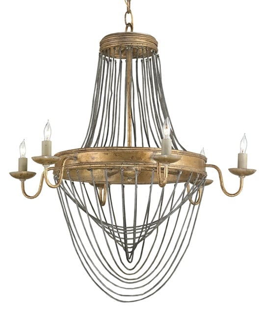 Currey And Company 9411 French Gold Leaf Lucien 6 Light 28 High 1 Currey And Company 9411 French Gold Leaf Lucien 6 Light 28 High 1 Tier Chandelier Lightingdirect Com