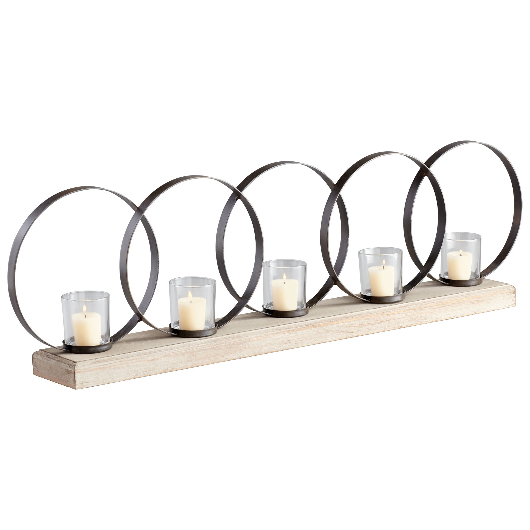 Cyan Design 05085 Raw Iron and Natural Wood Ohhh Five Candle