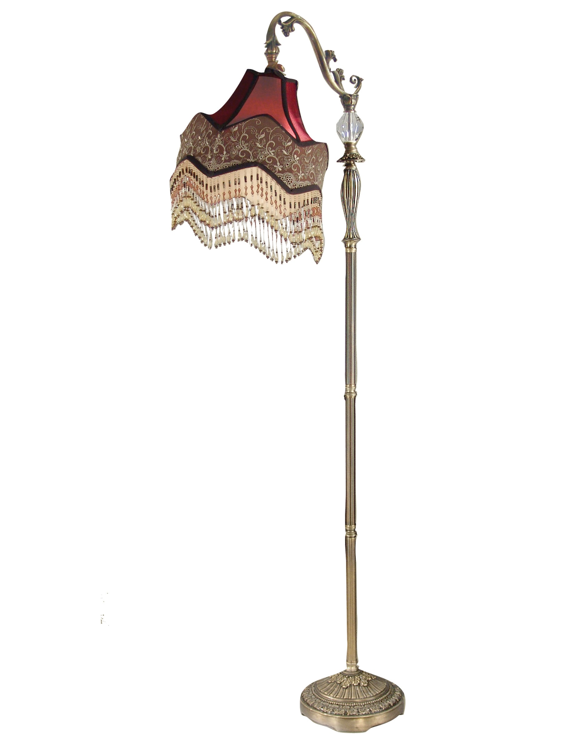 Hectare Zenuw Voorbijganger Dale Tiffany PF60326 Antique Brass Beaded Ruby Downbridge Angled Floor Lamp  with 1 Light - LightingDirect.com