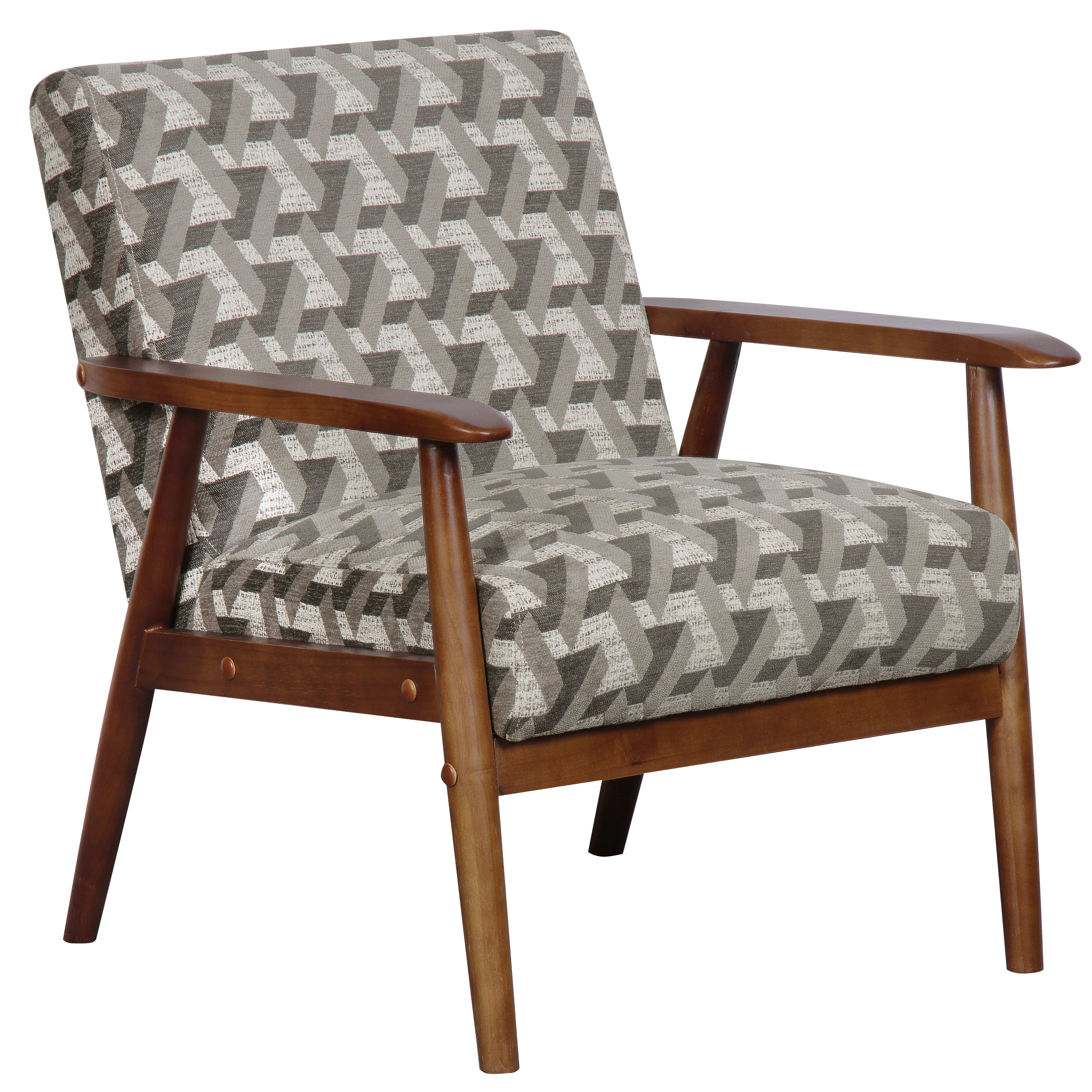 Lummus cognac wood on sale frame upholstered accent chair