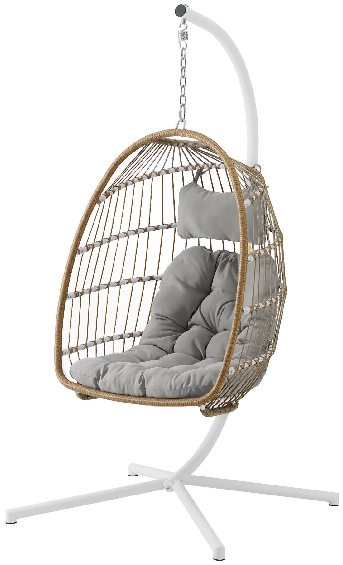 Delacora BDREGGCHBRG Brown Gray Hanging Swing Hammock Egg Chair