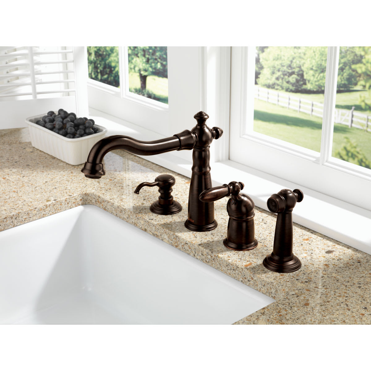 Delta 156-RB-DST Venetian Bronze Single Handle Kitchen Faucet ...