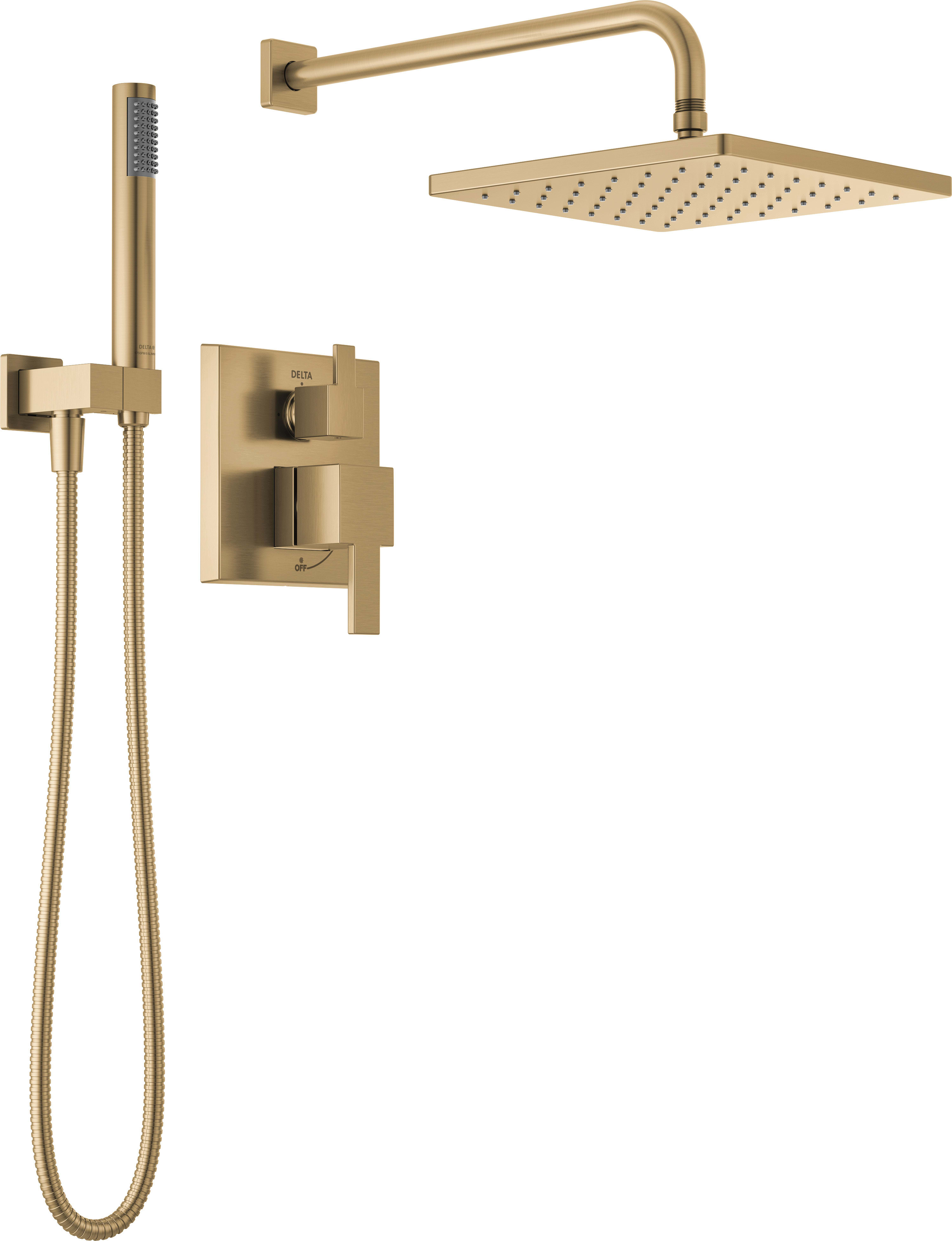 大割引 Delta 342701-CZ Champagne Bronze Modern Square Non Shared その他