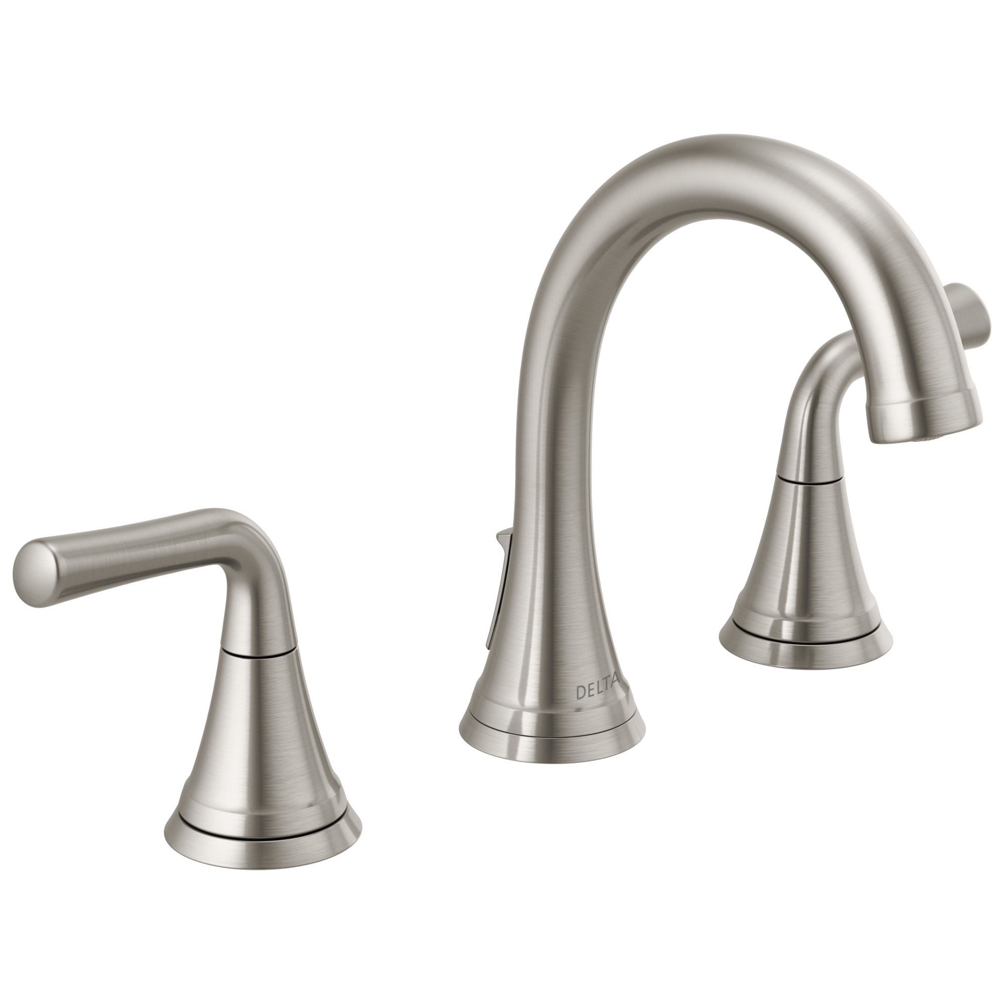 Delta 3533LF-SSMPU Brilliance Stainless Kayra 1.2 GPM Widespread Bathroom  Faucet with Pop-Up Drain Assembly