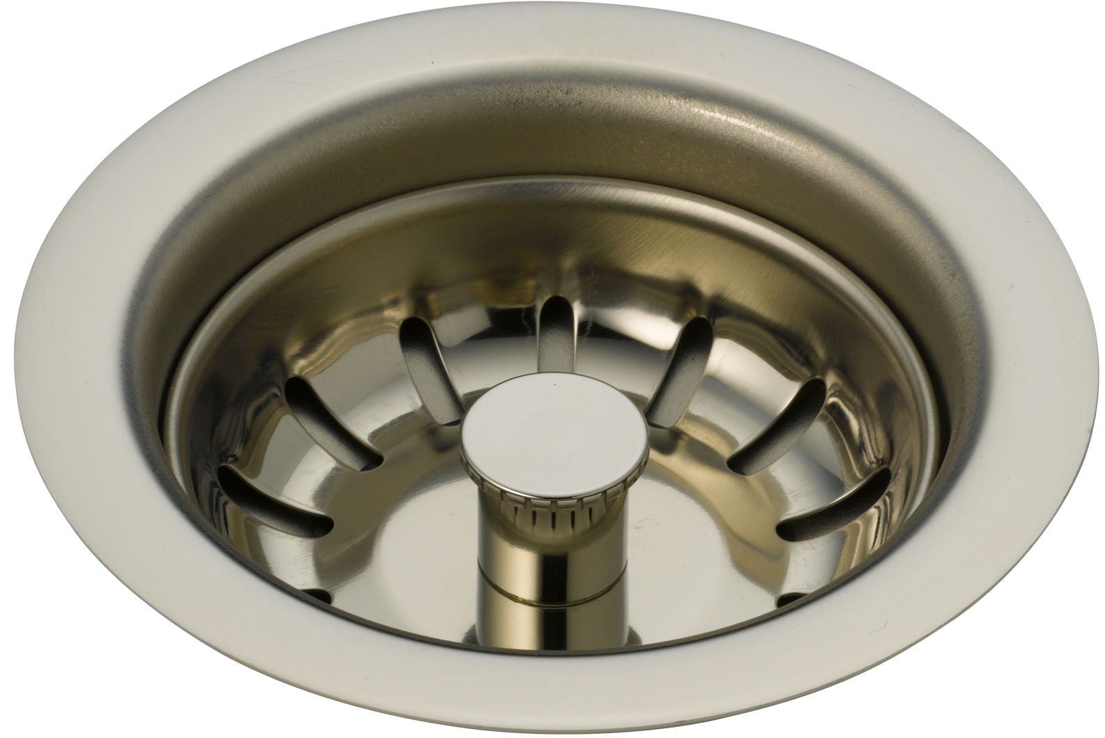 Delta 72010-PN Brilliance Polished Nickel Basket Strainer Flange for  Standard Kitchen Sink Drain Openings
