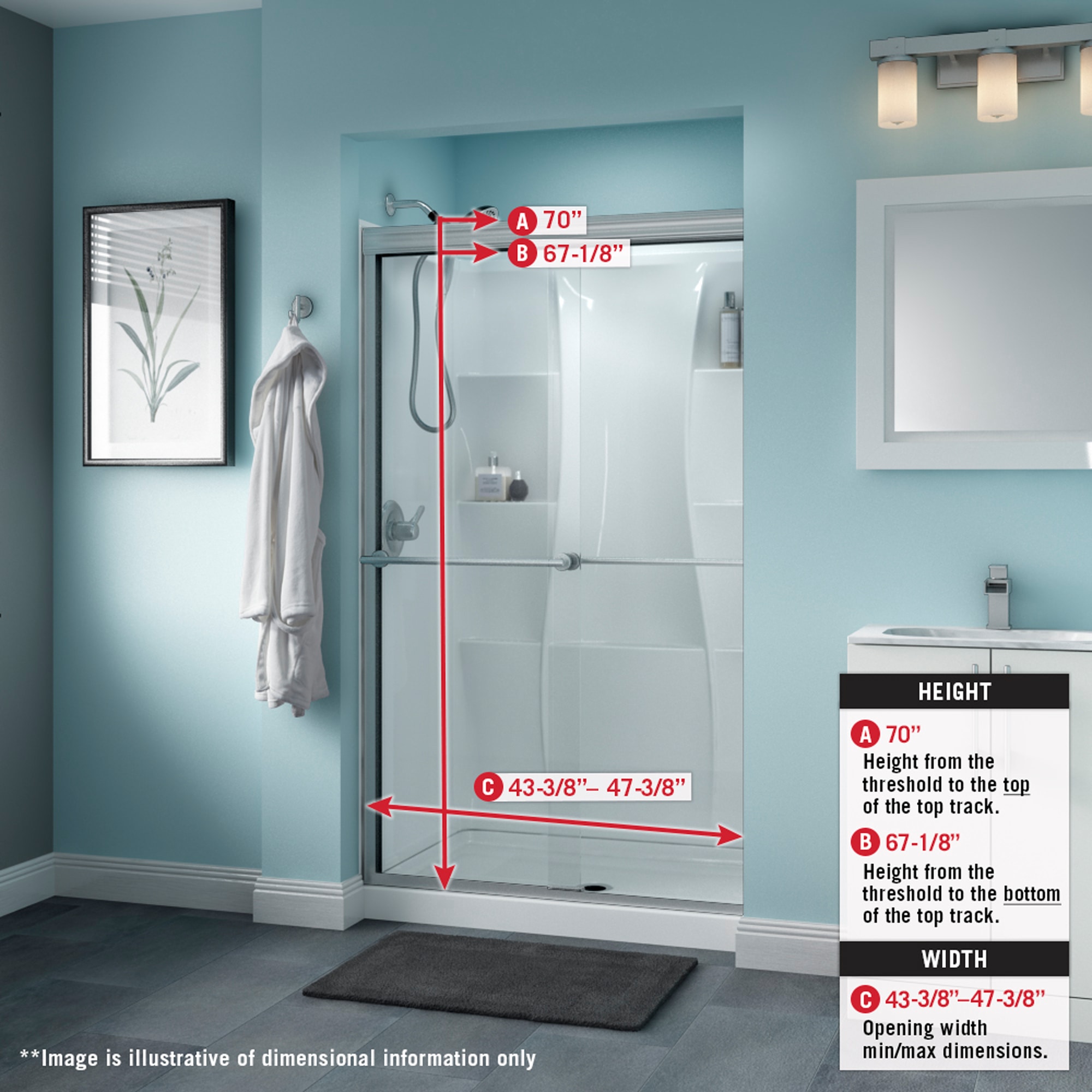 sliding glass shower door sizes