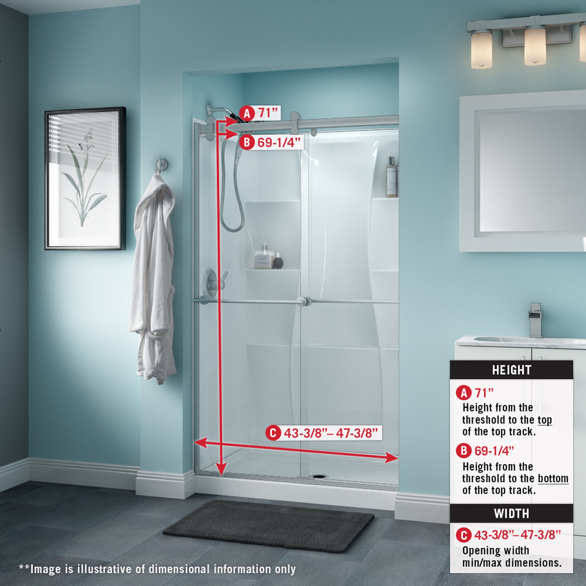 Delta Sd Bronze Windemere 48 Wide Sliding Frameless Shower Door With Clear Glass Faucetdirect Com