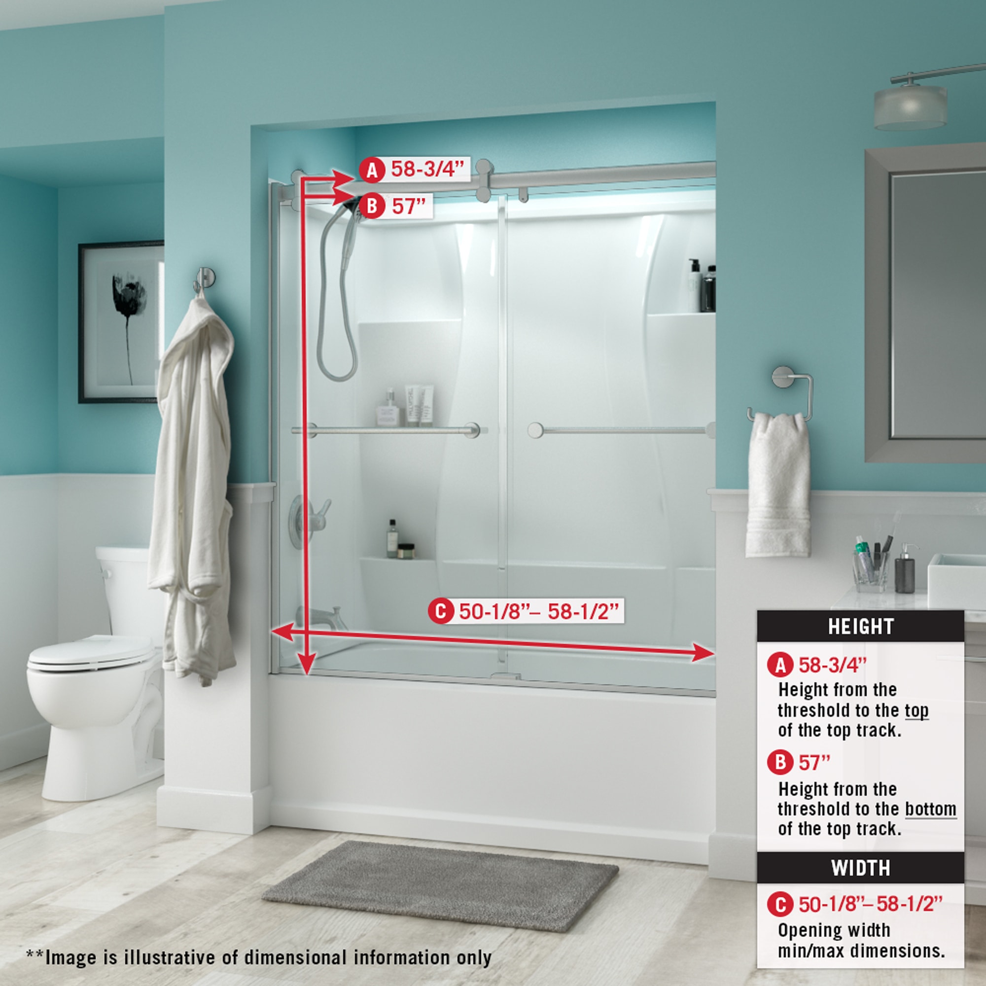Delta Sd Nickel Windemere 60 Wide Sliding Frameless Tub Door With Rain Glass Faucetdirect Com