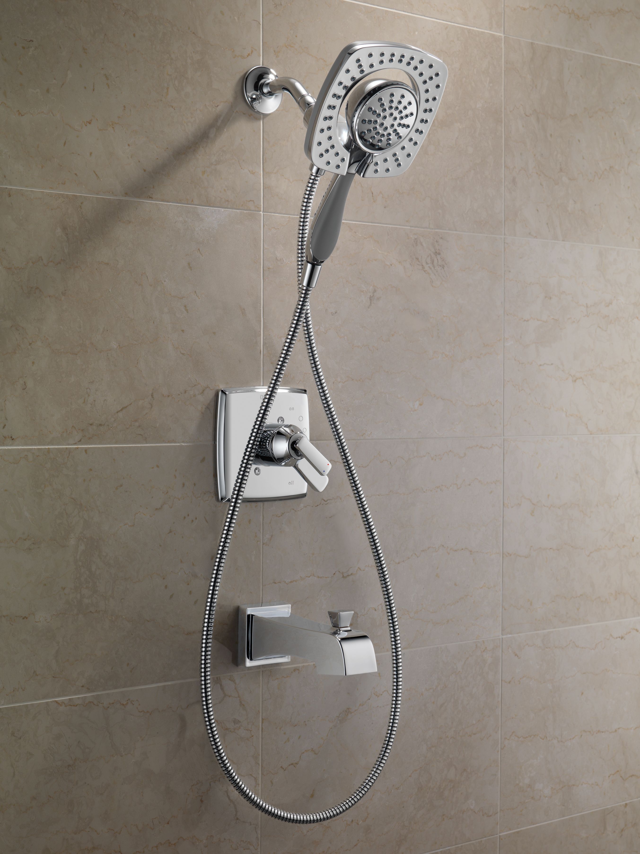 Delta T17464 Ss I Brilliance Stainless Ashlyn Monitor 17 Series Dual Delta T17464 Ss I Brilliance Stainless Ashlyn Monitor 17 Series Dual Function Pressure Balanced Tub And Shower Trim Package With In2ition Head Hand