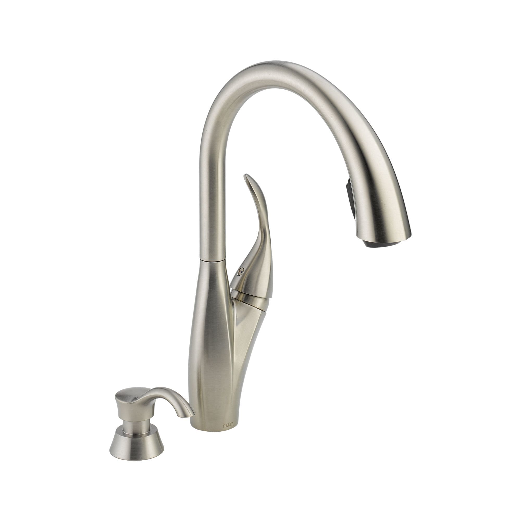Delta Berkley Kitchen Faucet Single Handle w// Soap Dispenser Stainless Steel NEW