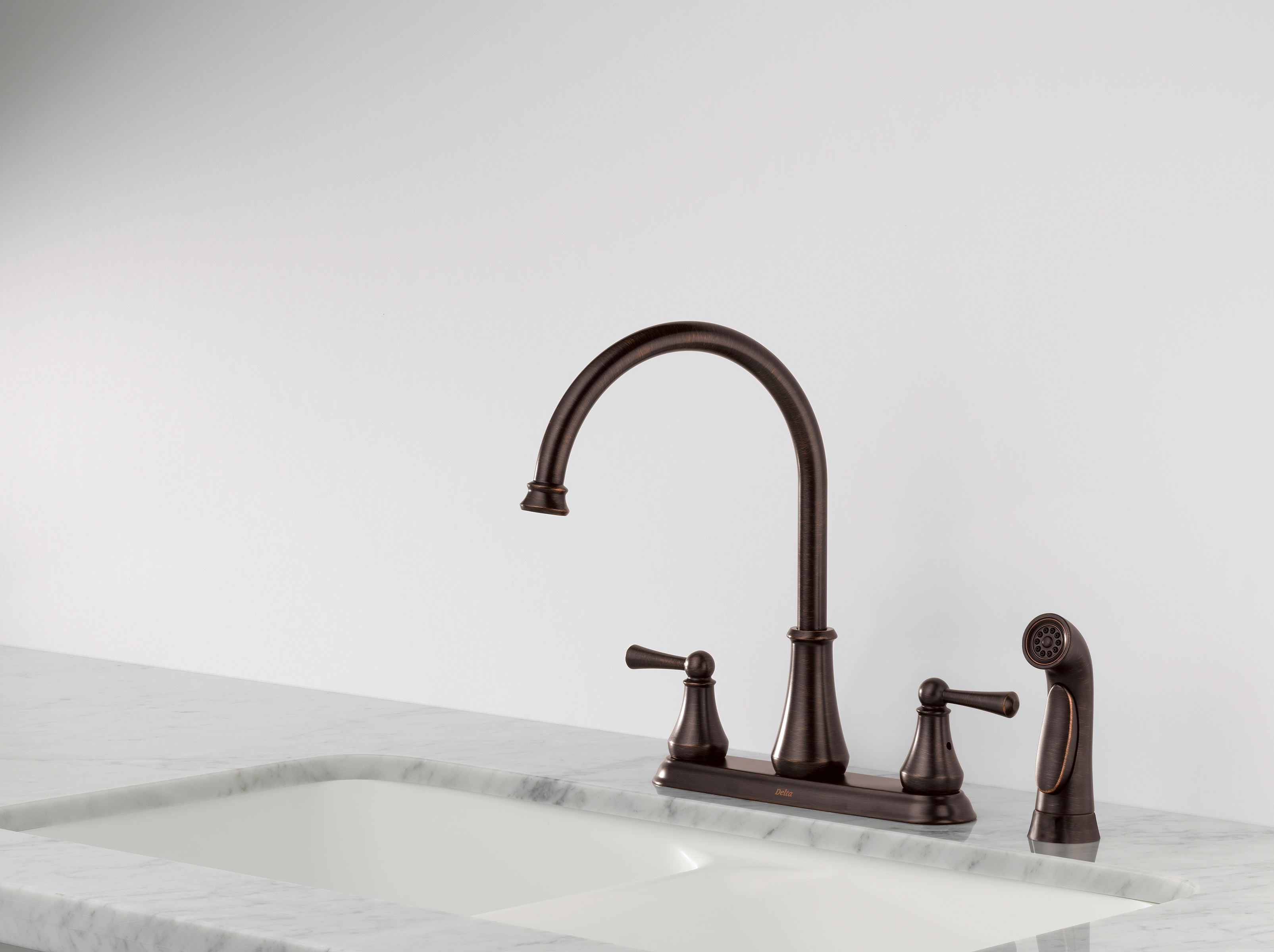 Delta 21902LF Chrome Lewiston Side Spray Kitchen Faucet ...
