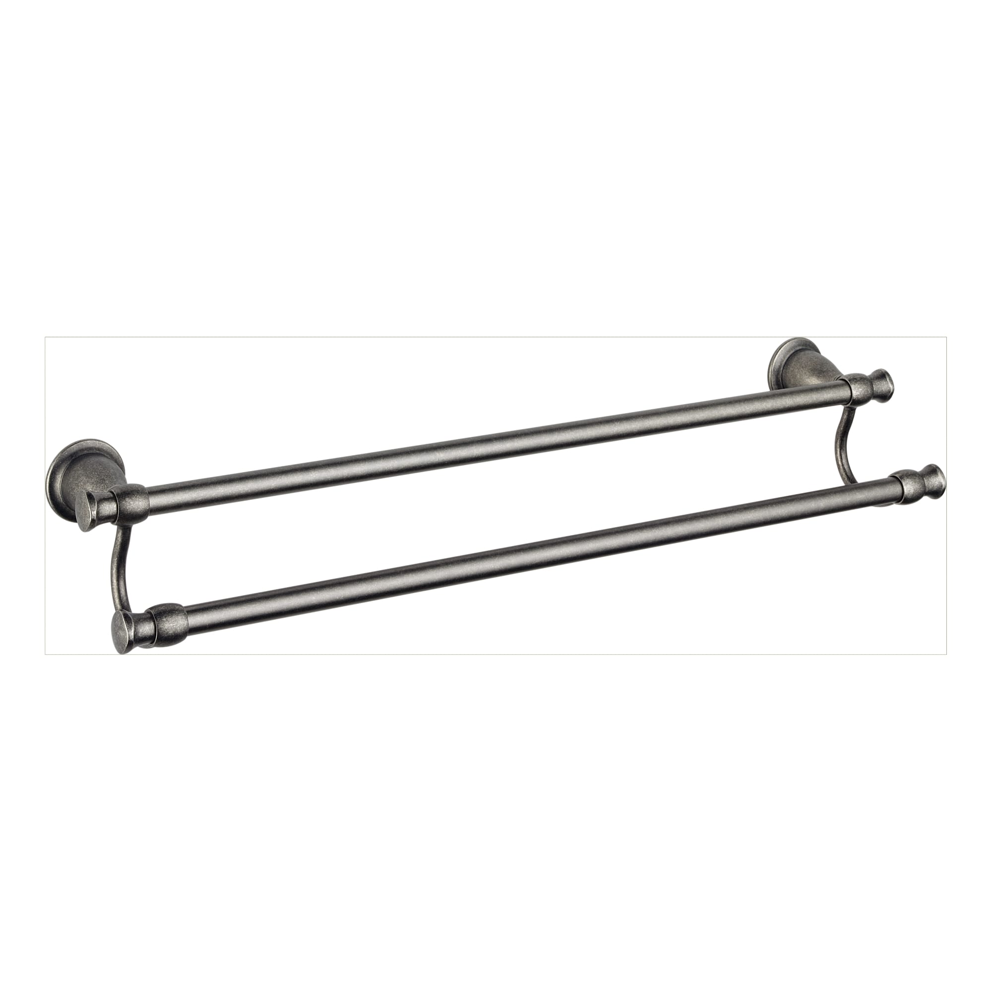 Delta 79025 PT Aged Pewter 24 Double Towel Bar From The Lockwood Collection. Polished Chrome FaucetDirect
