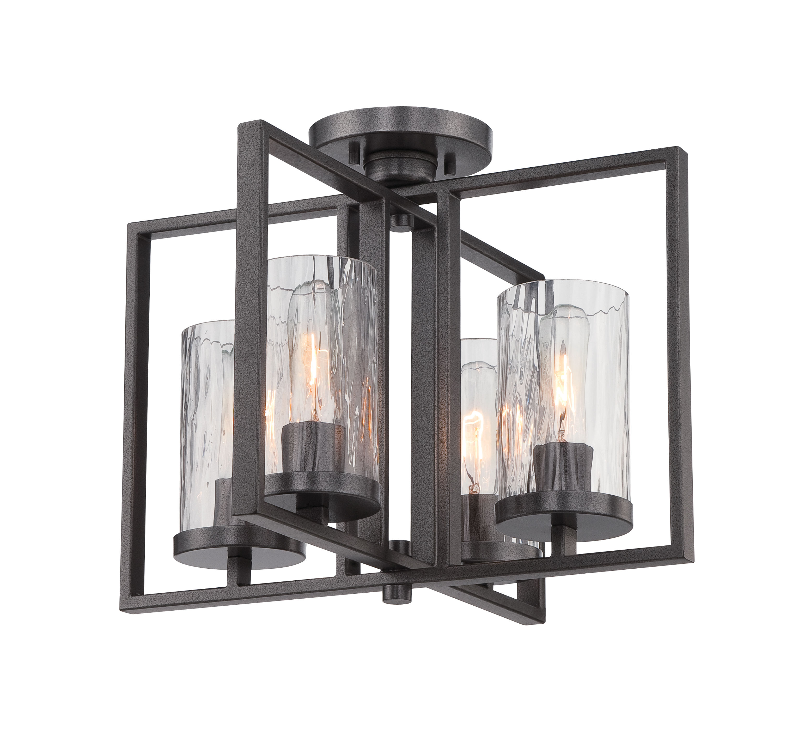 Designers Fountain 86511 Cha Charcoal Elements 4 Light Semi Flush